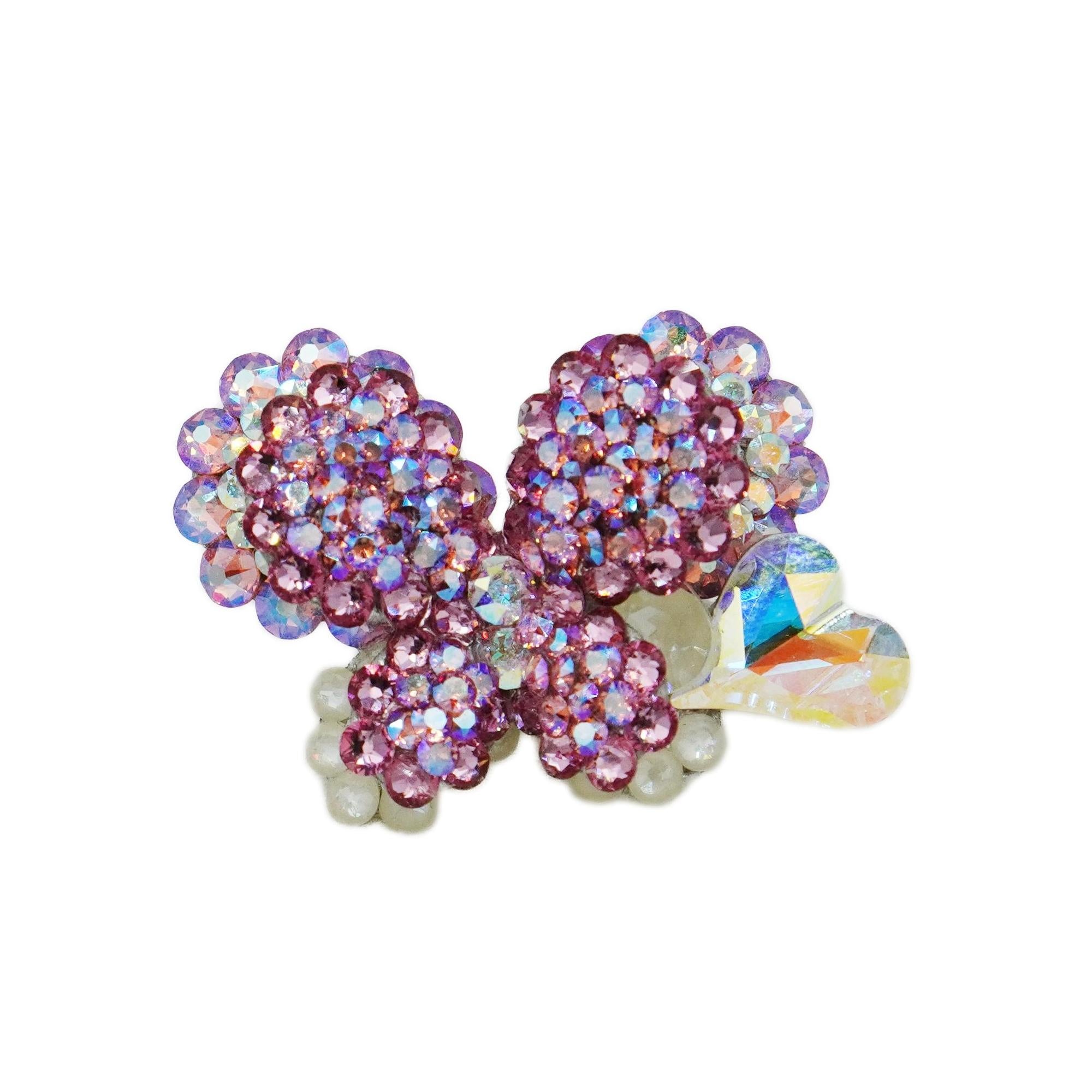 Lunapaw 3D Double-Layer Heart & Butterfly Luxe Crystal Top Clip TP13