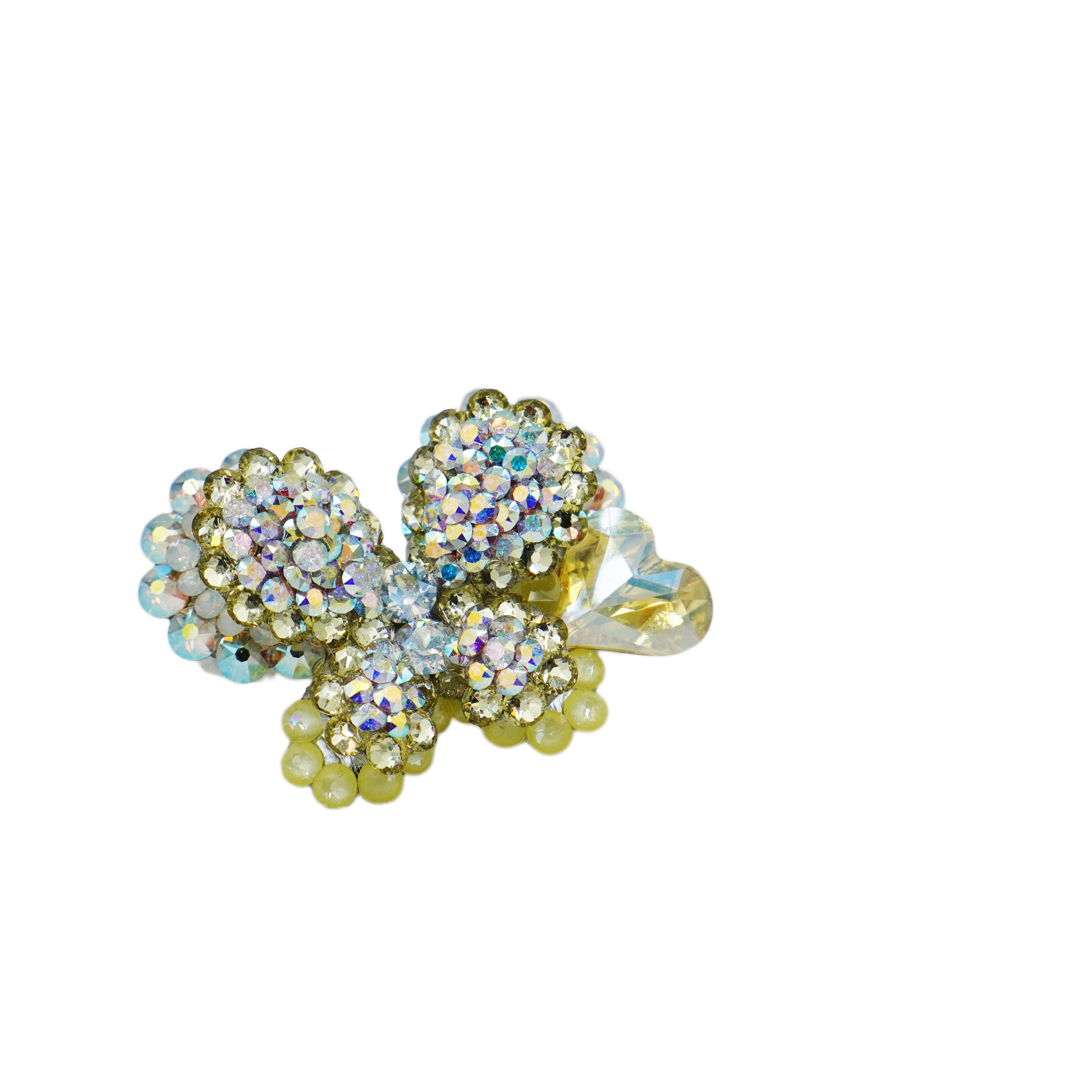 Lunapaw 3D Double-Layer Heart & Butterfly Luxe Crystal Top Clip TP13