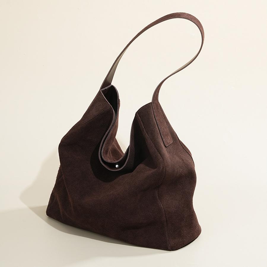 Aveline Brown Suede Hobo Tote Bag HB35