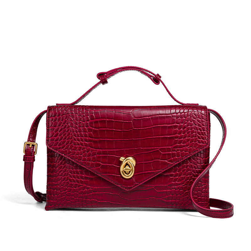 Camille Croc-Embossed Top Handle Bag TR80
