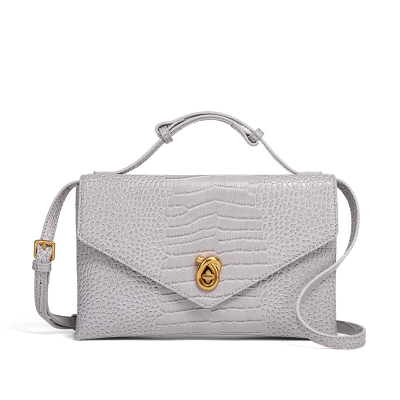 Camille Croc-Embossed Top Handle Bag TR80