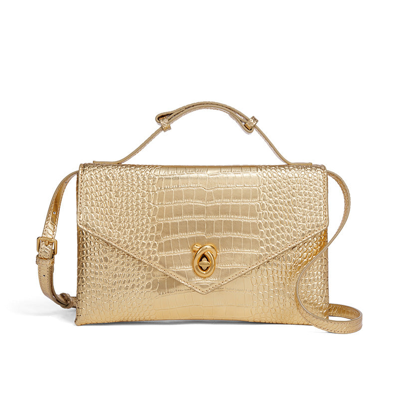 Camille Croc-Embossed Top Handle Bag TR80