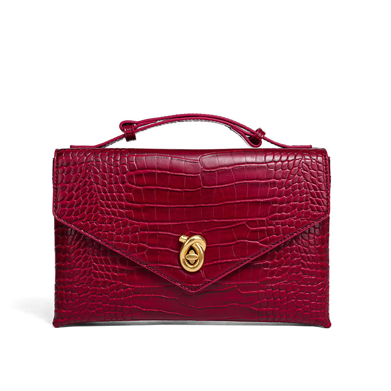 Camille Croc-Embossed Top Handle Bag TR80