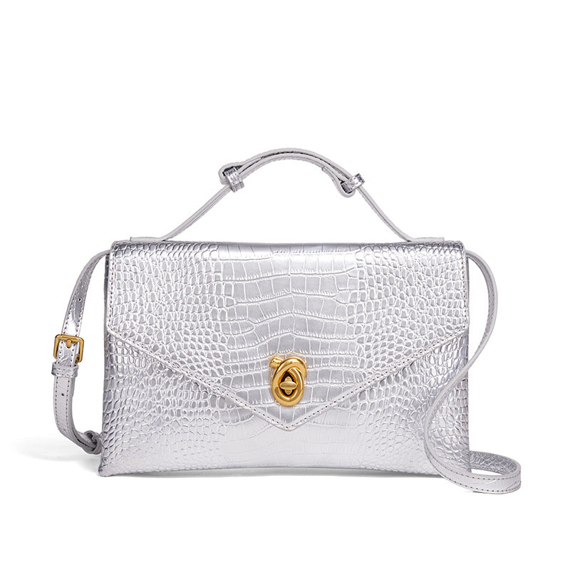 Camille Croc-Embossed Top Handle Bag TR80