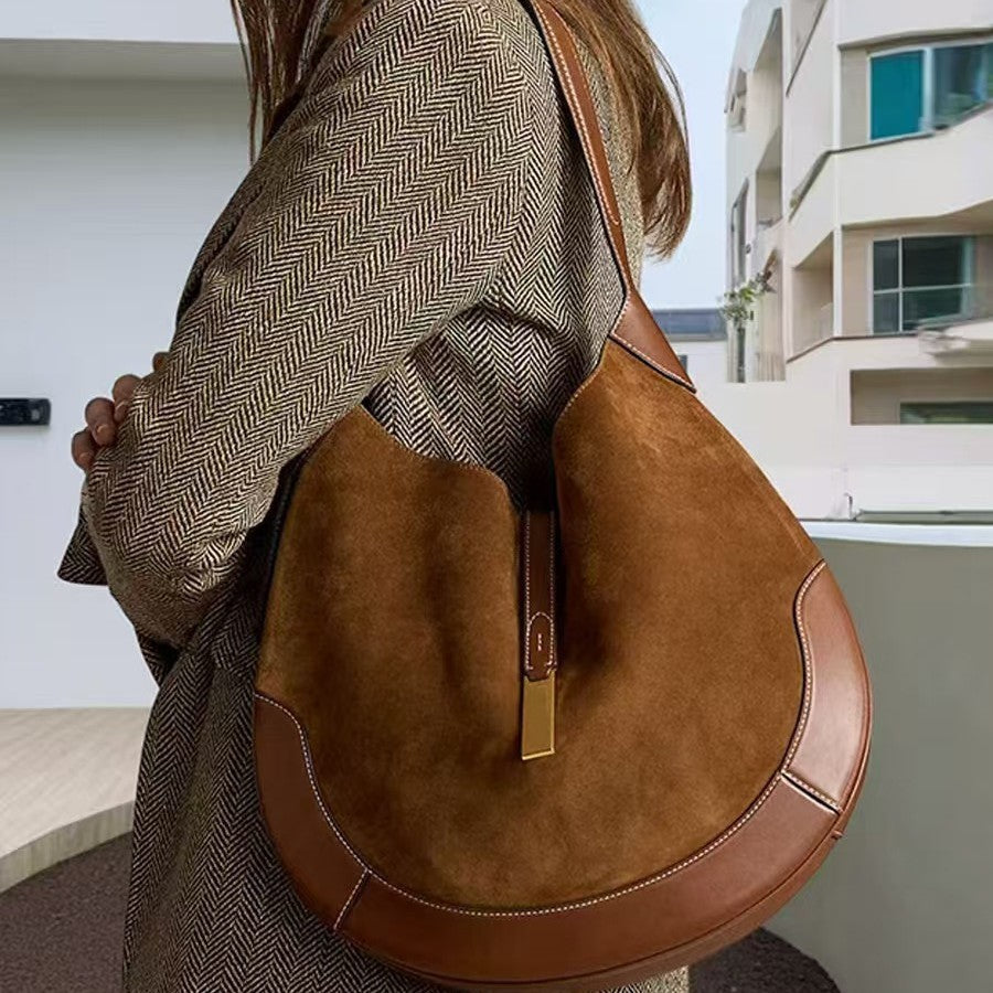 Camille Suede Hobo Shoulder Bag HB40
