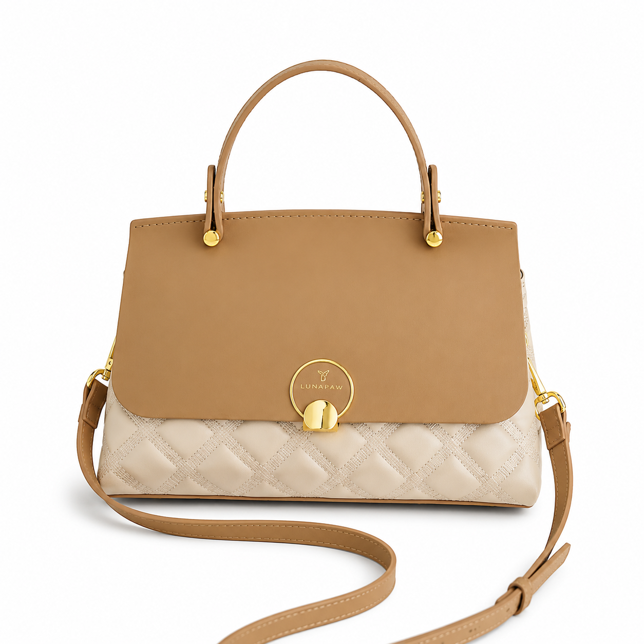 Camille Two-Tone Top Handle Bag HT64