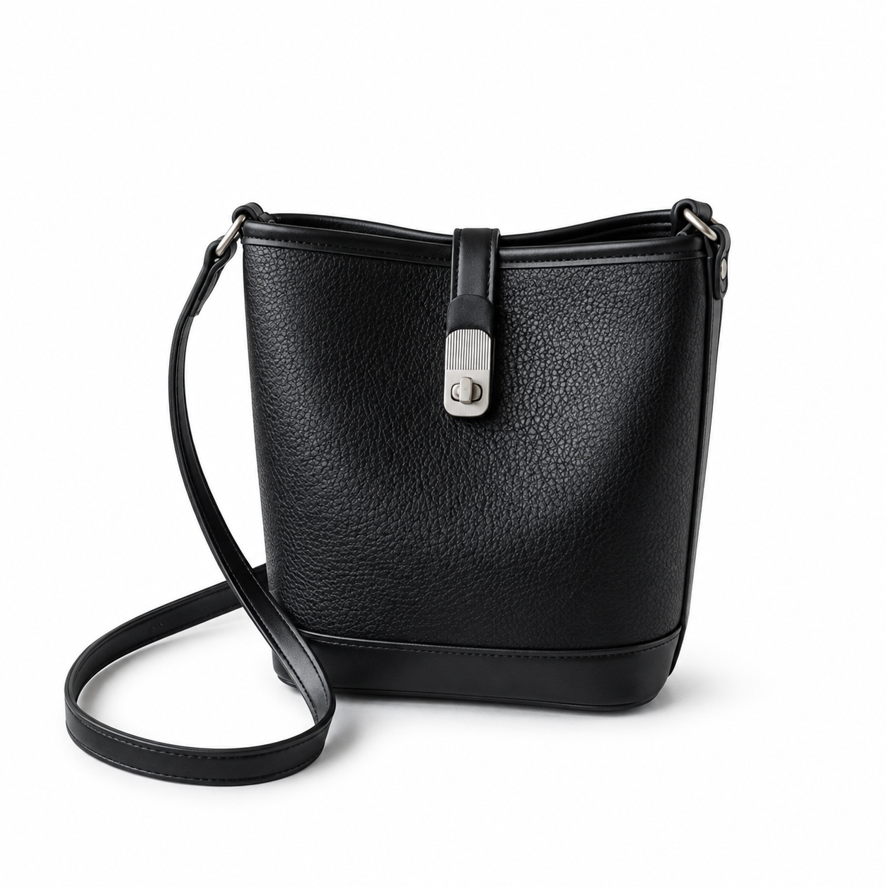 Elara Pebbled Crossbody Bucket Bag BK47