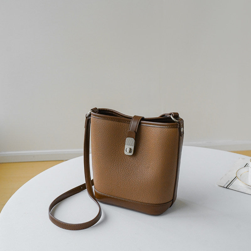Elara Pebbled Crossbody Bucket Bag BK47