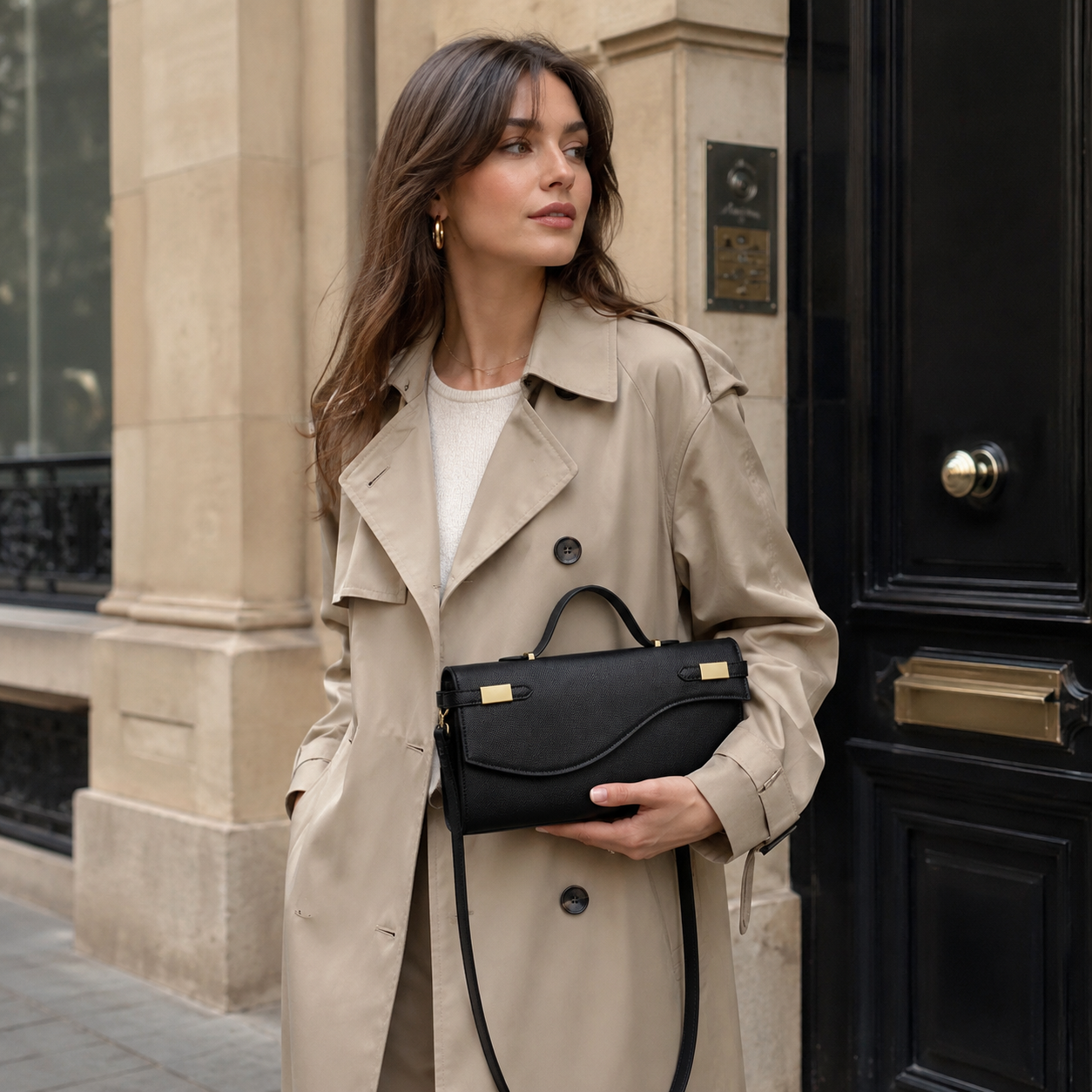 Élodie Cross-Grain Top Handle Bag MF245