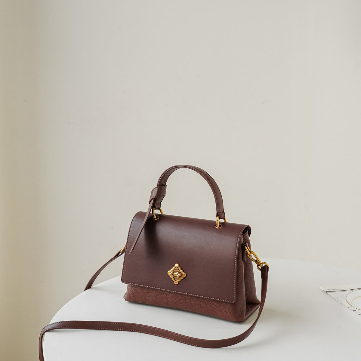 Élodie Structured Vegan Leather Top Handle Bag EB26