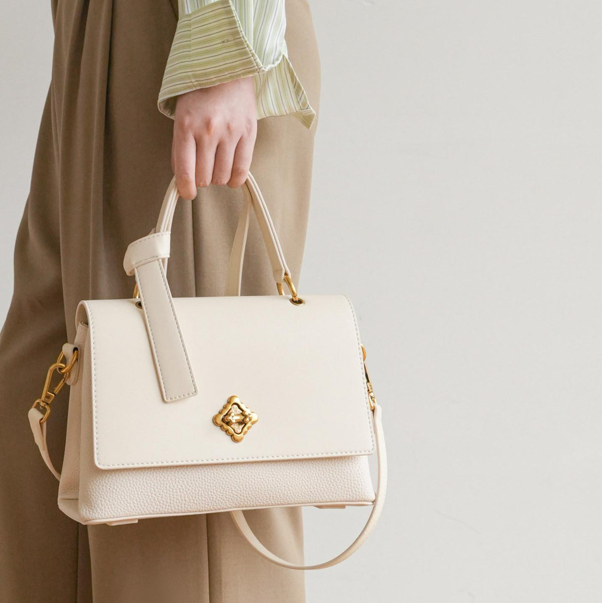 Élodie Structured Vegan Leather Top Handle Bag EB26