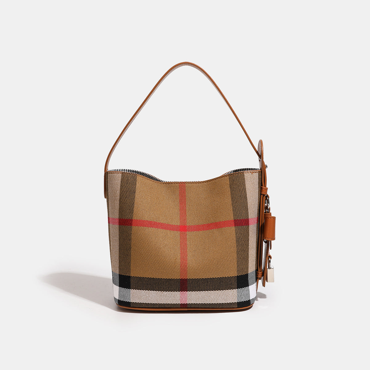 Elodie Check Bucket Shoulder Bag ST19