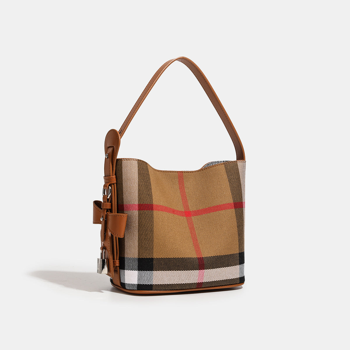 Elodie Check Bucket Shoulder Bag ST19