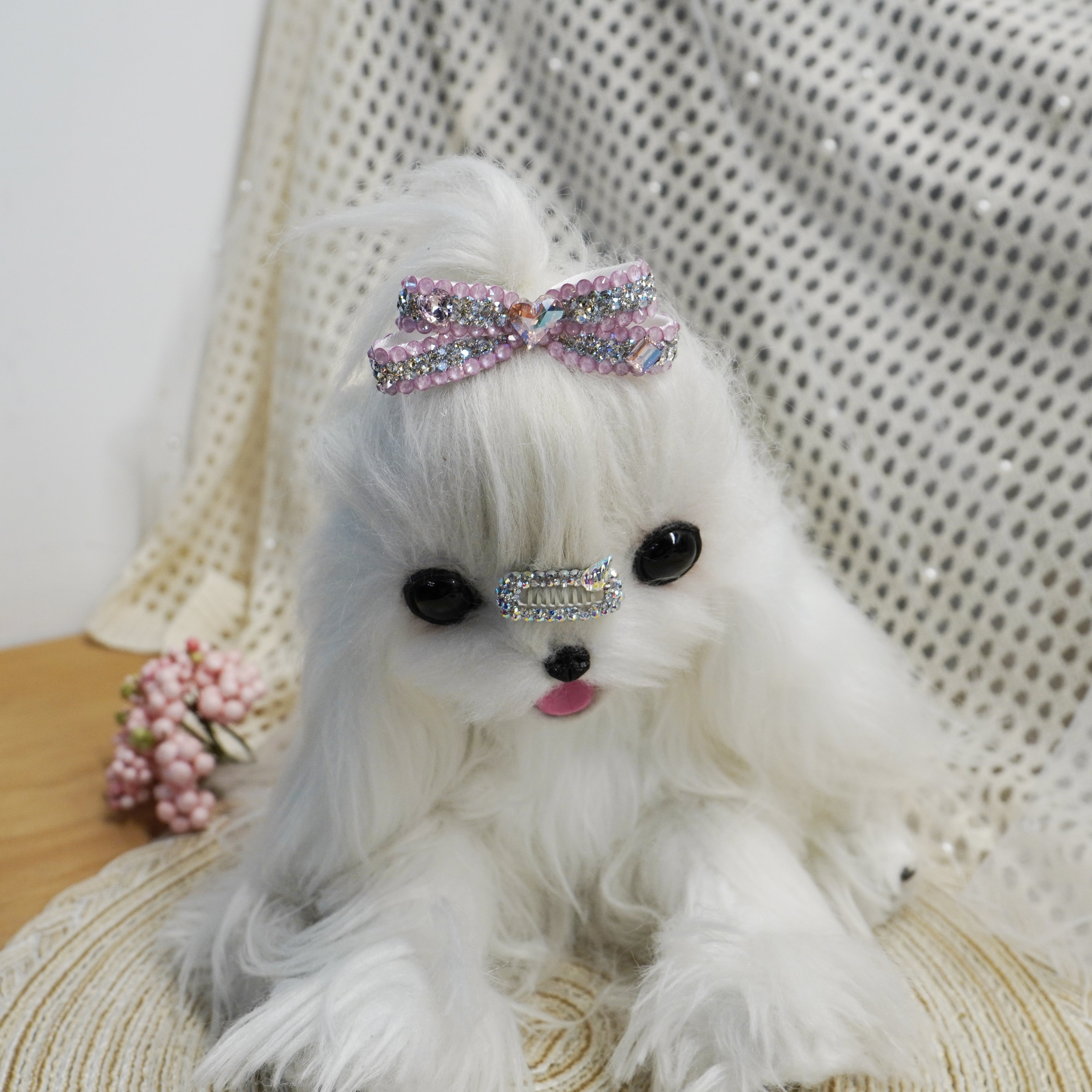 Lunapaw 3D Structured Dragonfly Bow Luxury Crystal Top Clip TP17