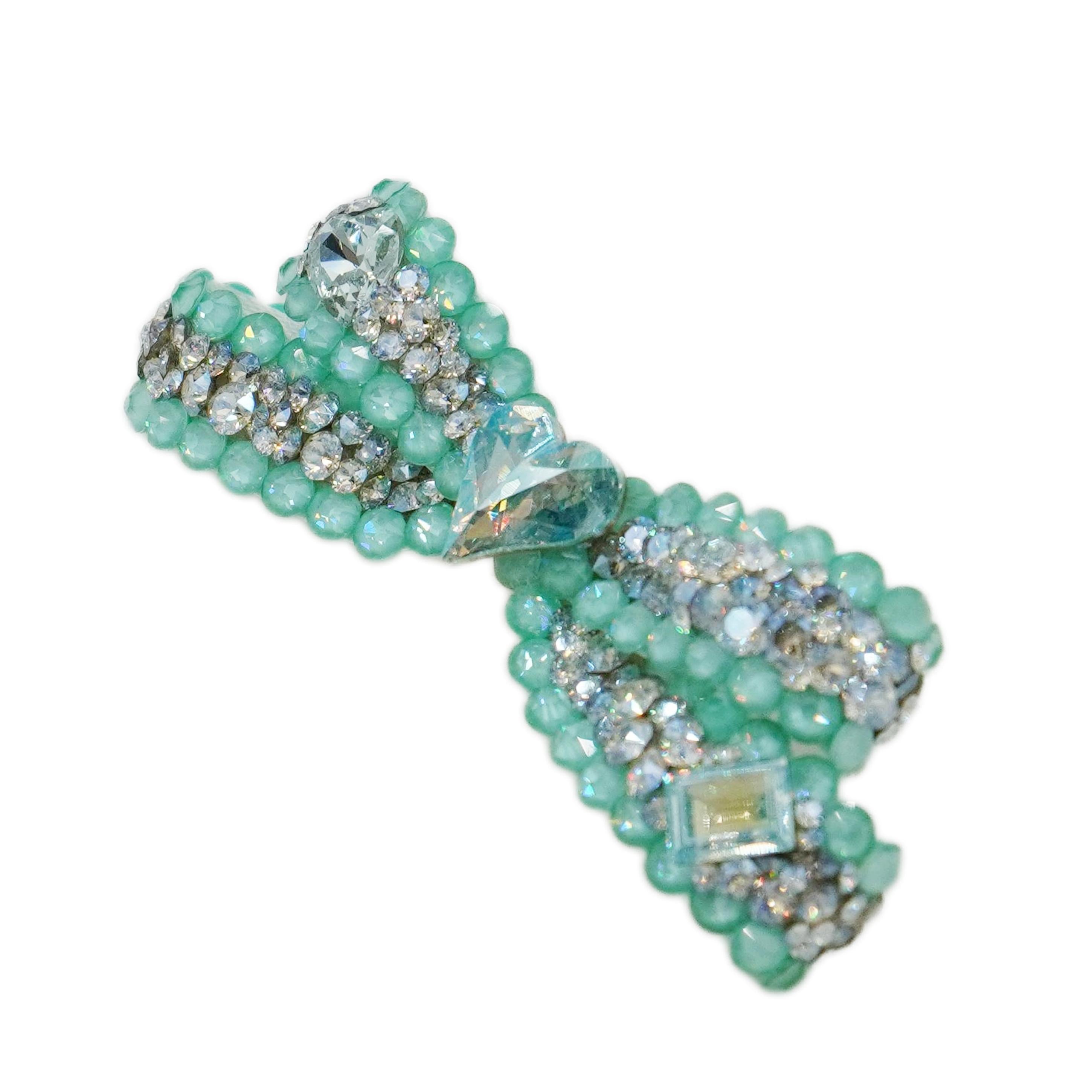 Lunapaw 3D Structured Dragonfly Bow Luxury Crystal Top Clip TP17