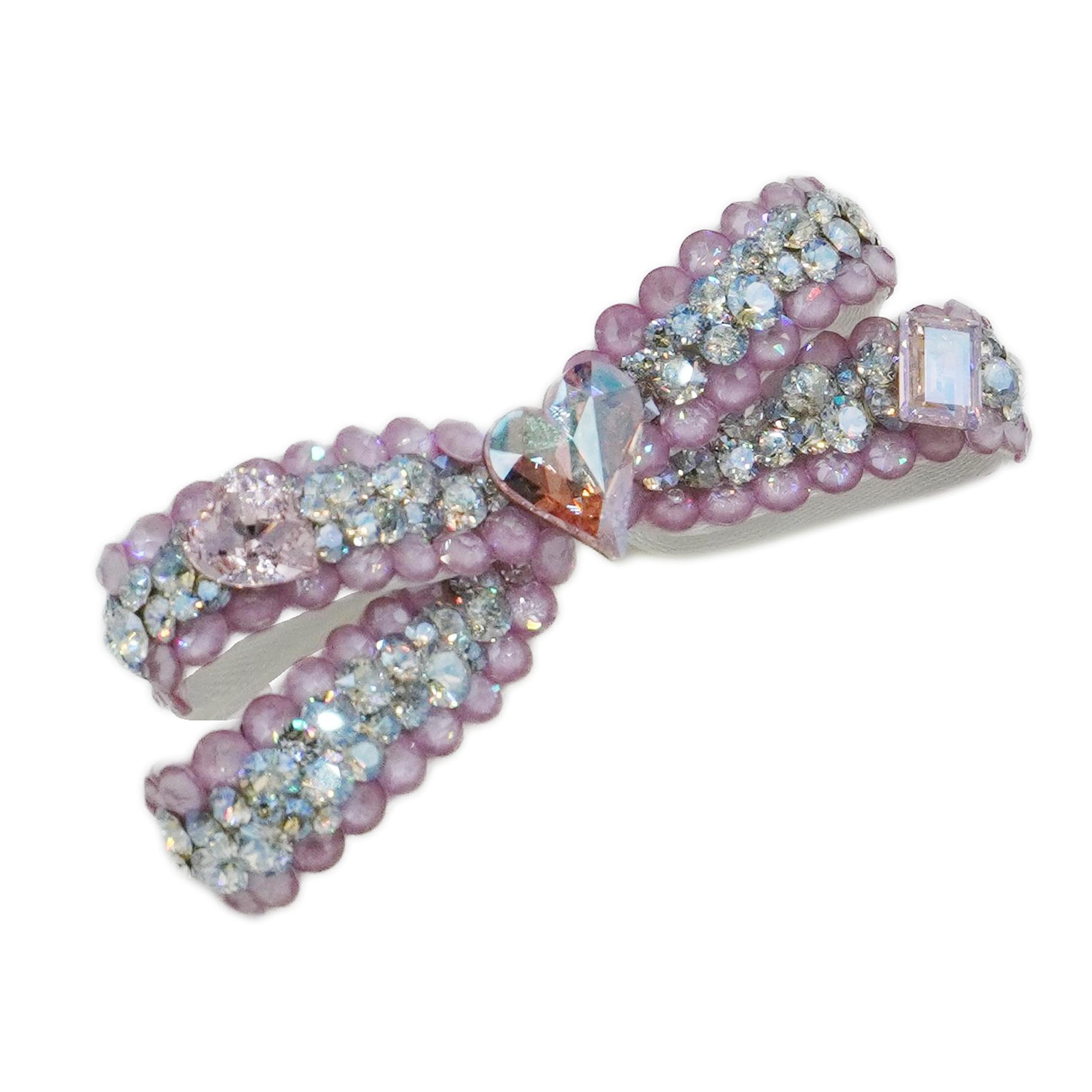 Lunapaw 3D Structured Dragonfly Bow Luxury Crystal Top Clip TP17