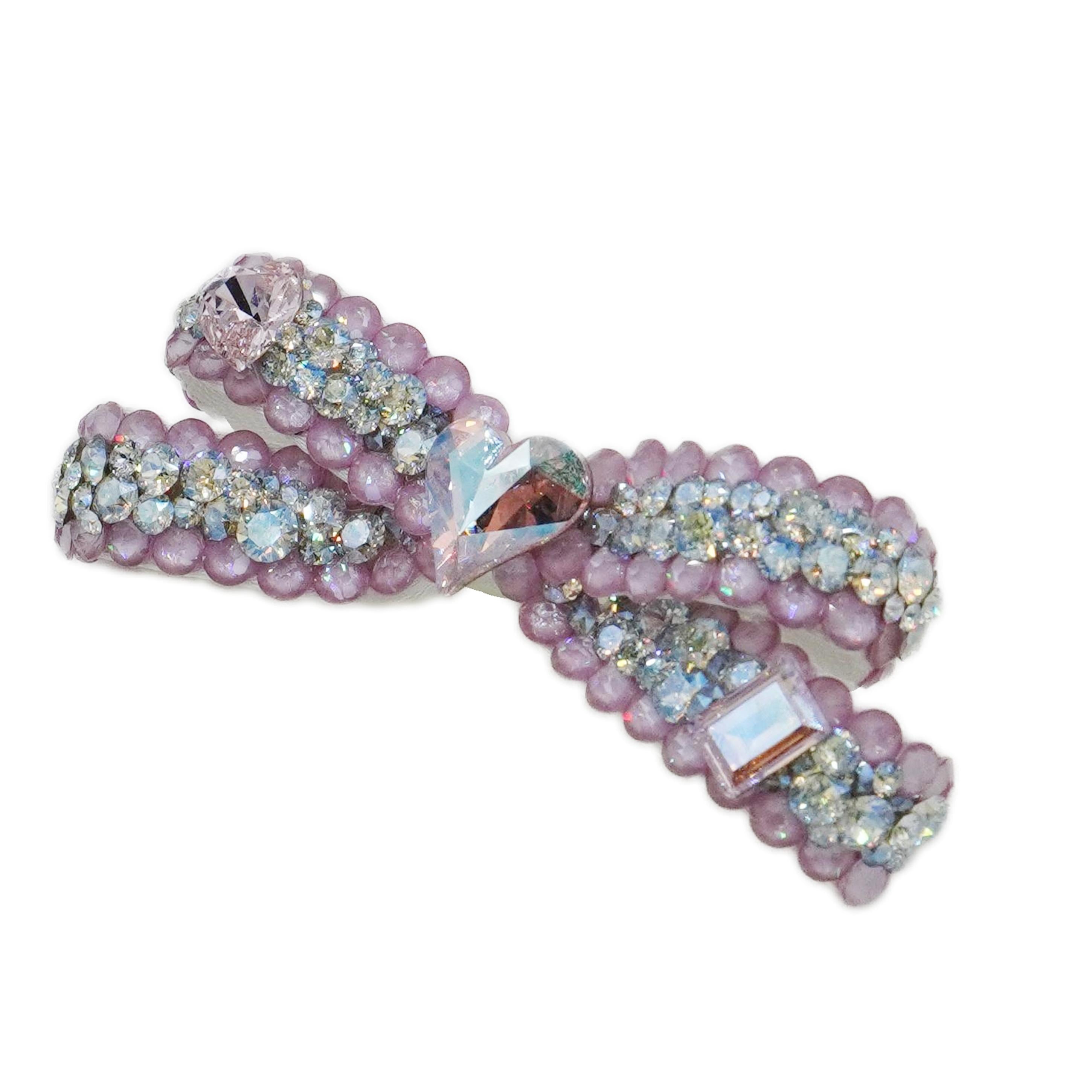 Lunapaw 3D Structured Dragonfly Bow Luxury Crystal Top Clip TP17