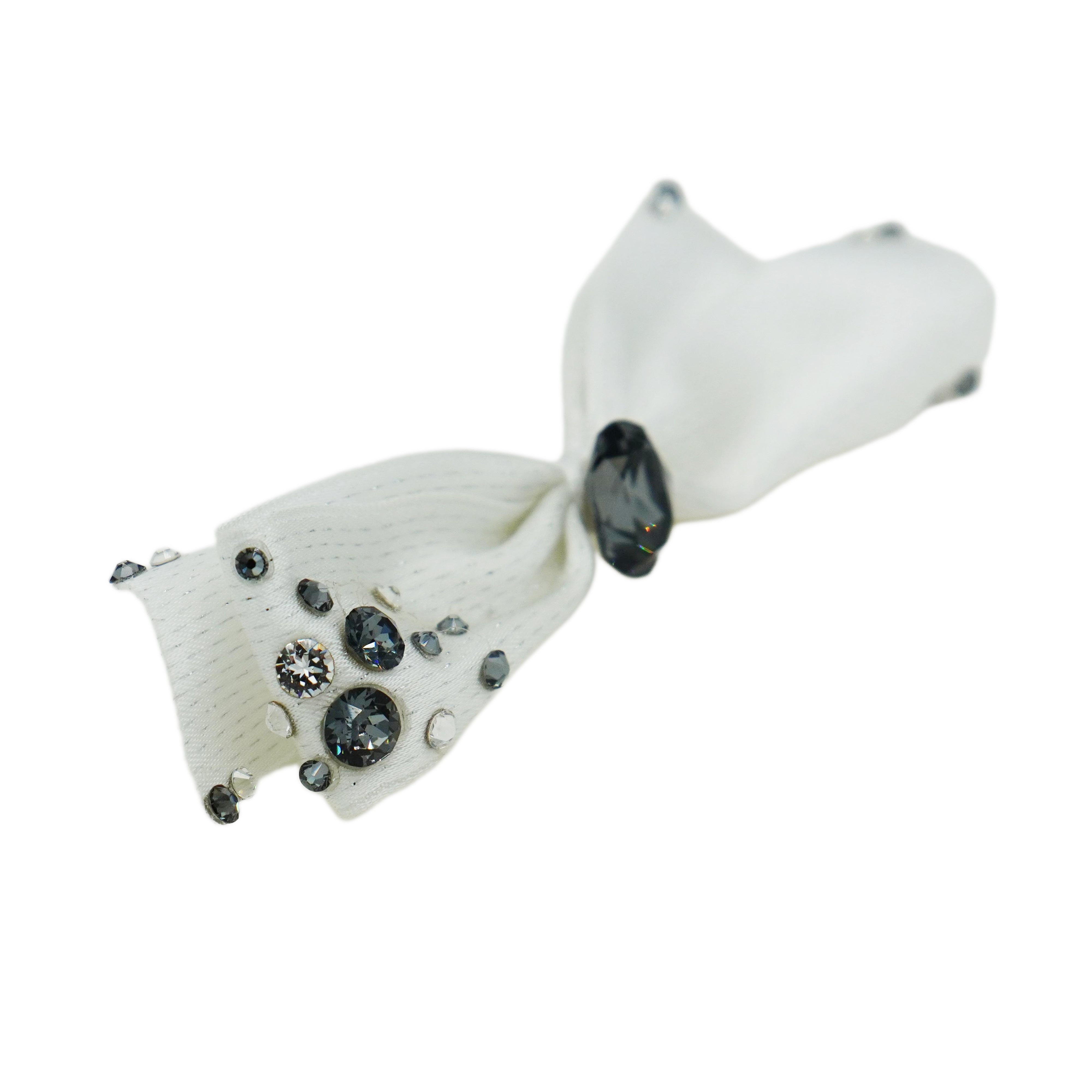 Lunapaw Airy Flutter Bow & Luxurious Crystal Fabric Top Clip TP2018