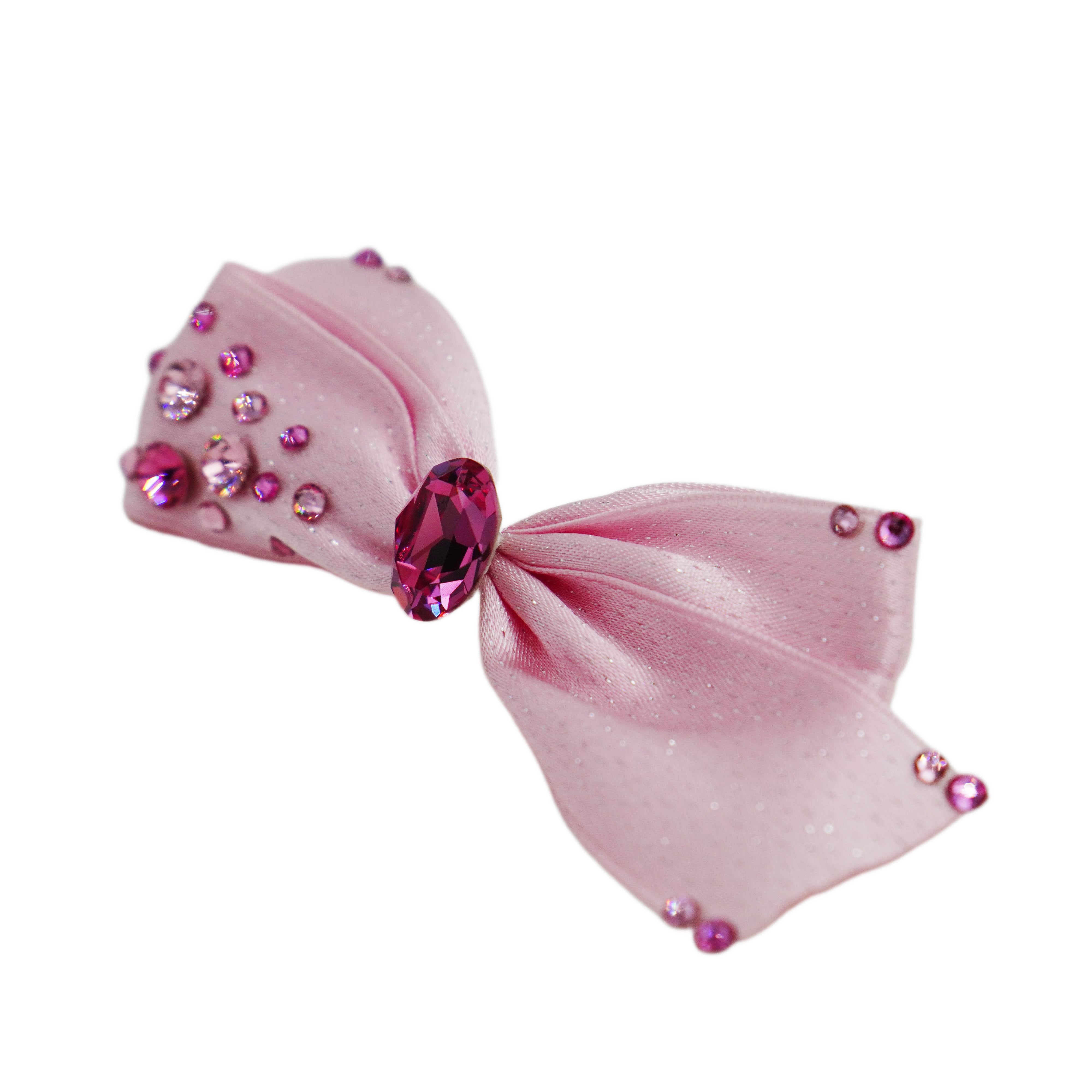 Lunapaw Airy Flutter Bow & Luxurious Crystal Fabric Top Clip TP2018