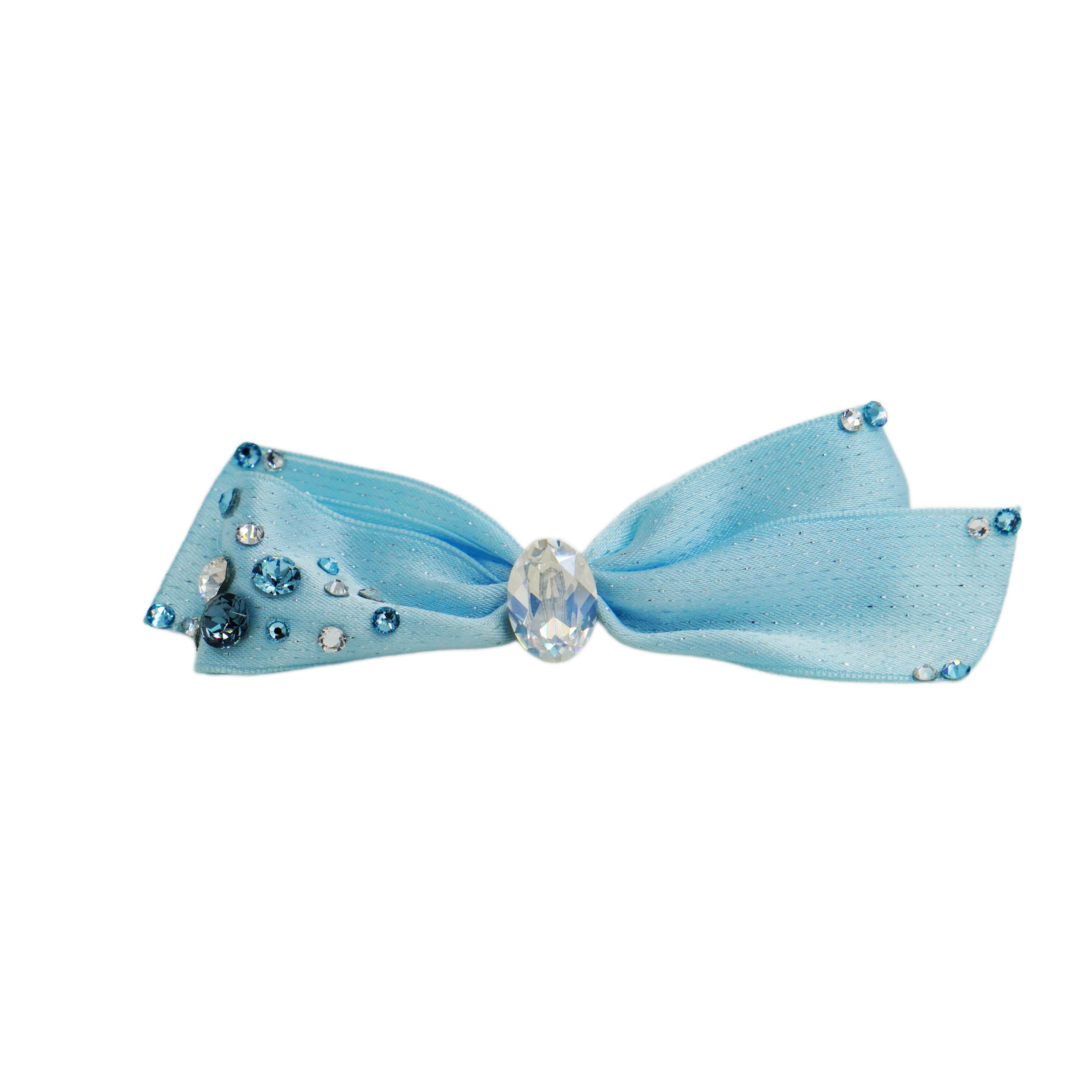 Lunapaw Airy Flutter Bow & Luxurious Crystal Fabric Top Clip TP2018