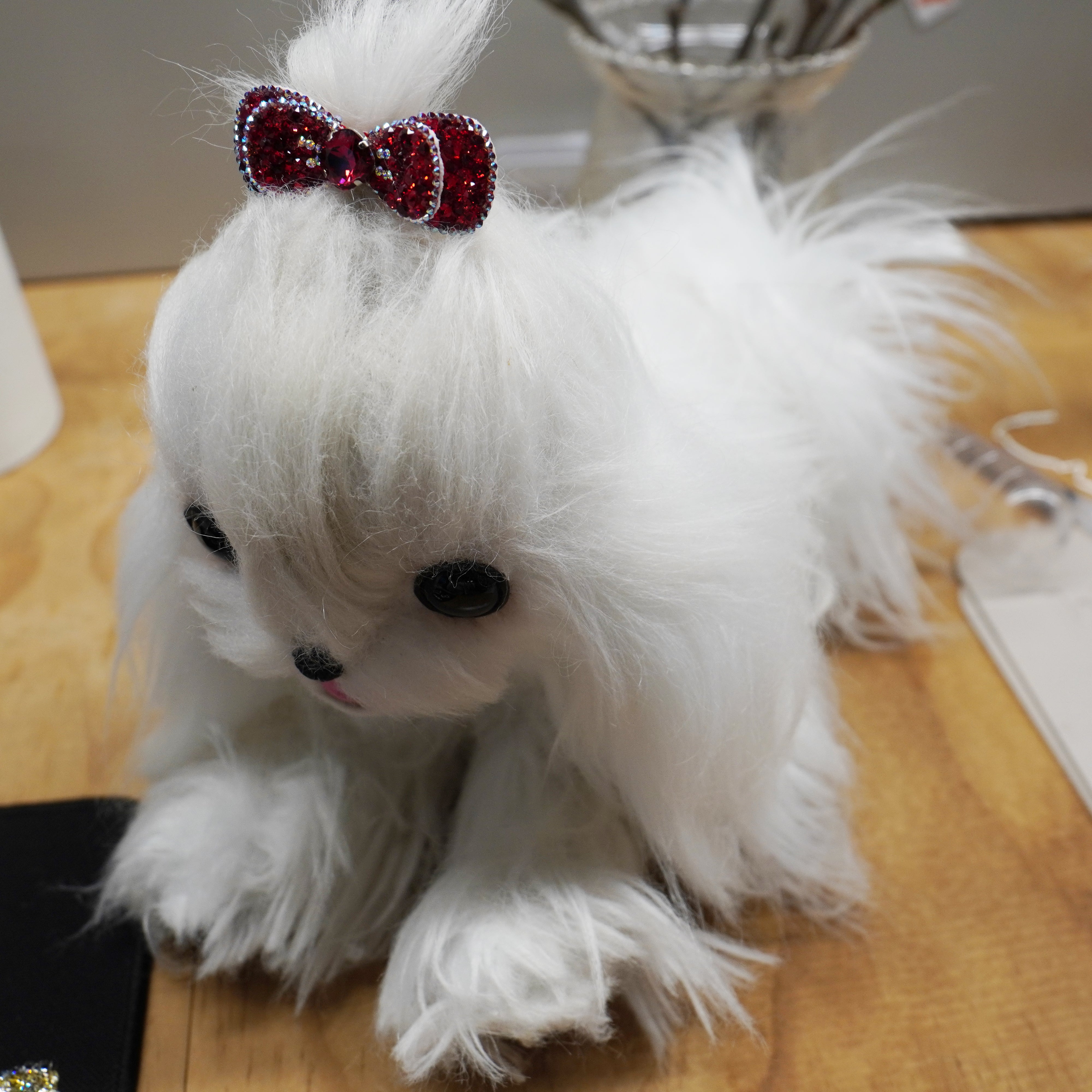 Lunapaw Double-Layer Structured Round Bow Luxury Crystal Top Clip TP21