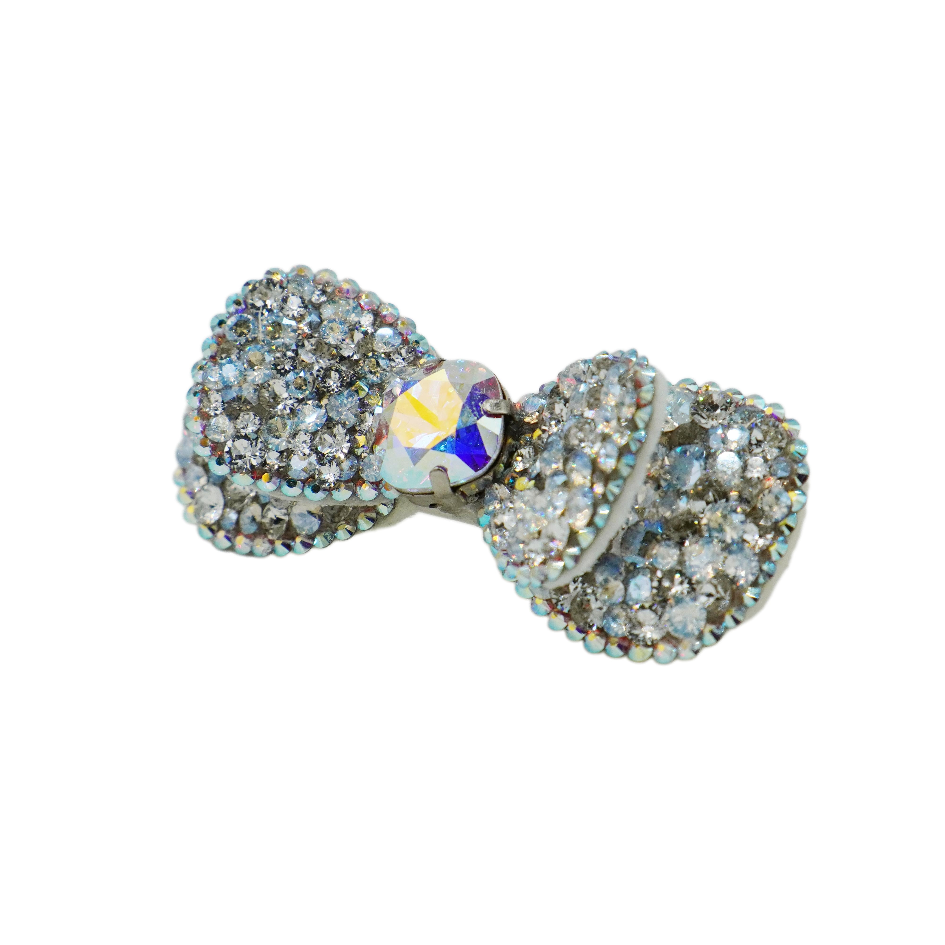 Lunapaw Double-Layer Structured Round Bow Luxury Crystal Top Clip TP21