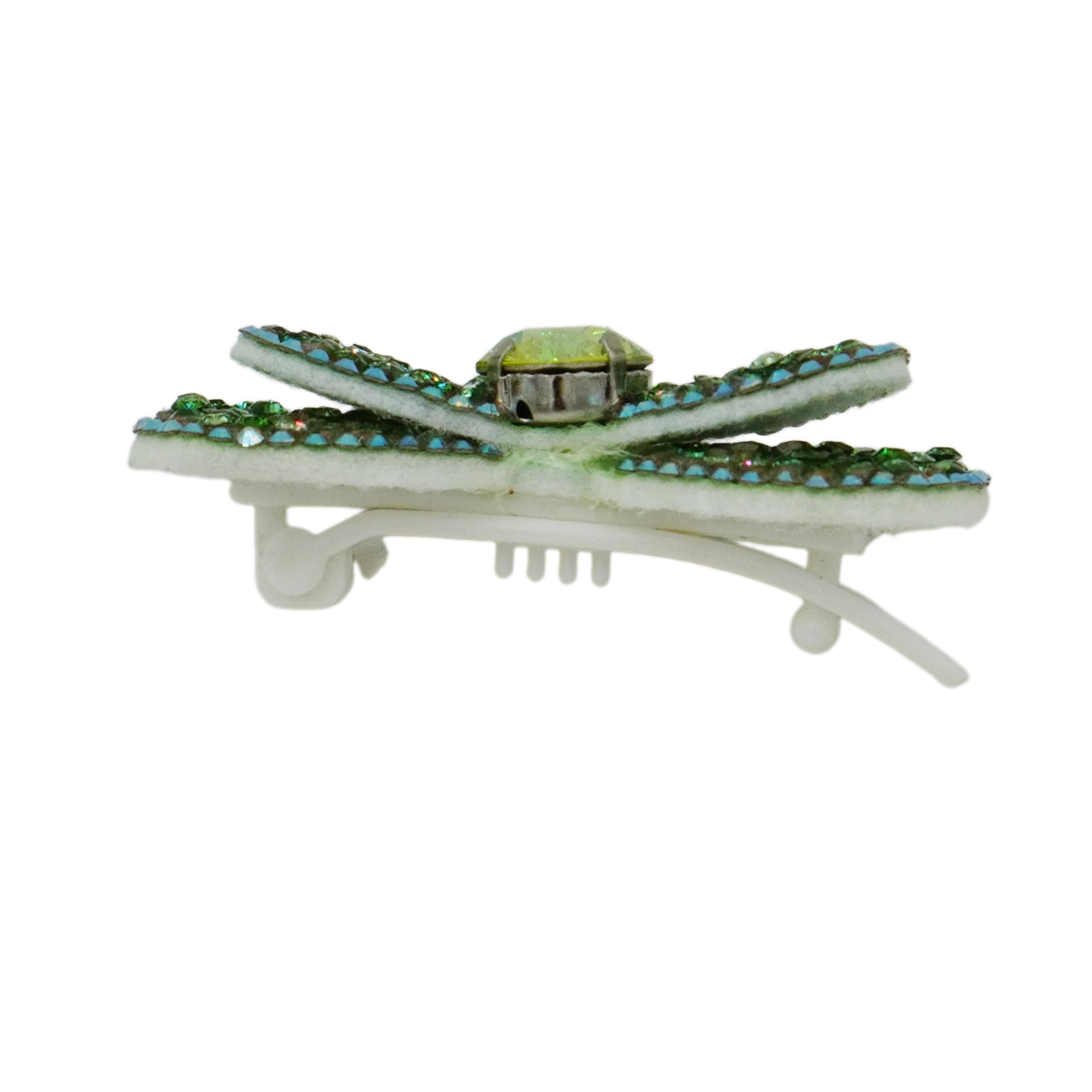 Lunapaw Double-Layer Structured Round Bow Luxury Crystal Top Clip TP21