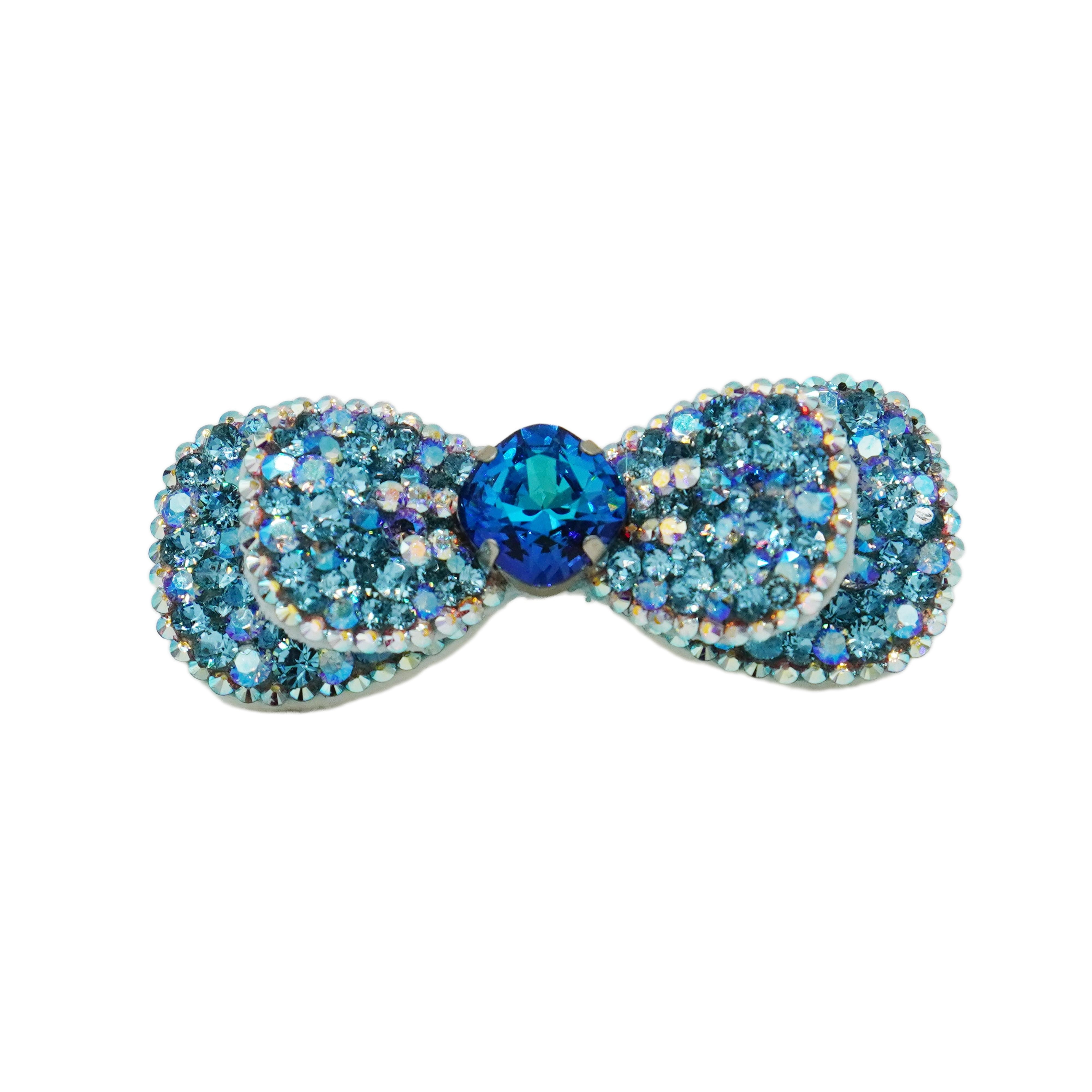 Lunapaw Double-Layer Structured Round Bow Luxury Crystal Top Clip TP21