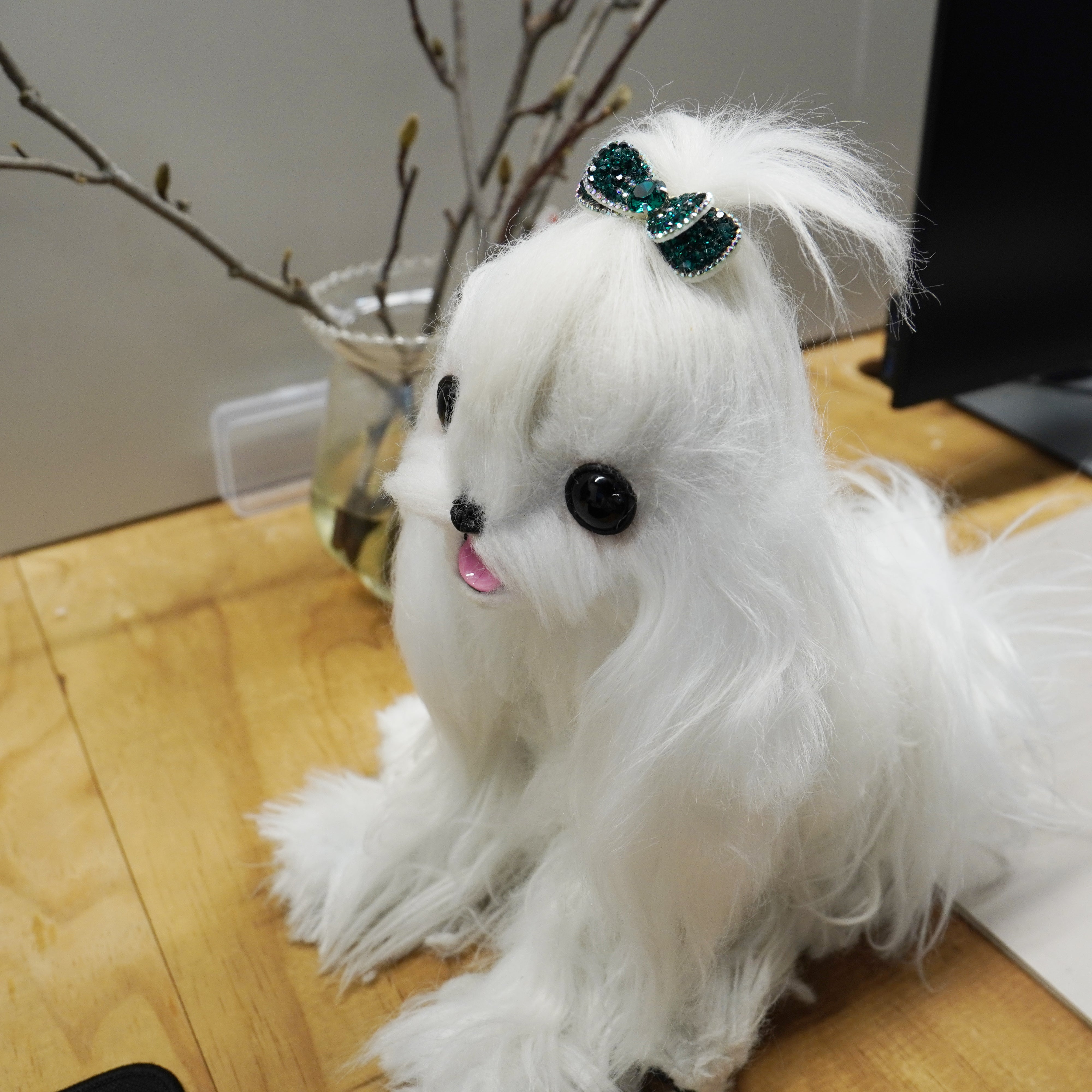 Lunapaw Double-Layer Structured Round Bow Luxury Crystal Top Clip TP21