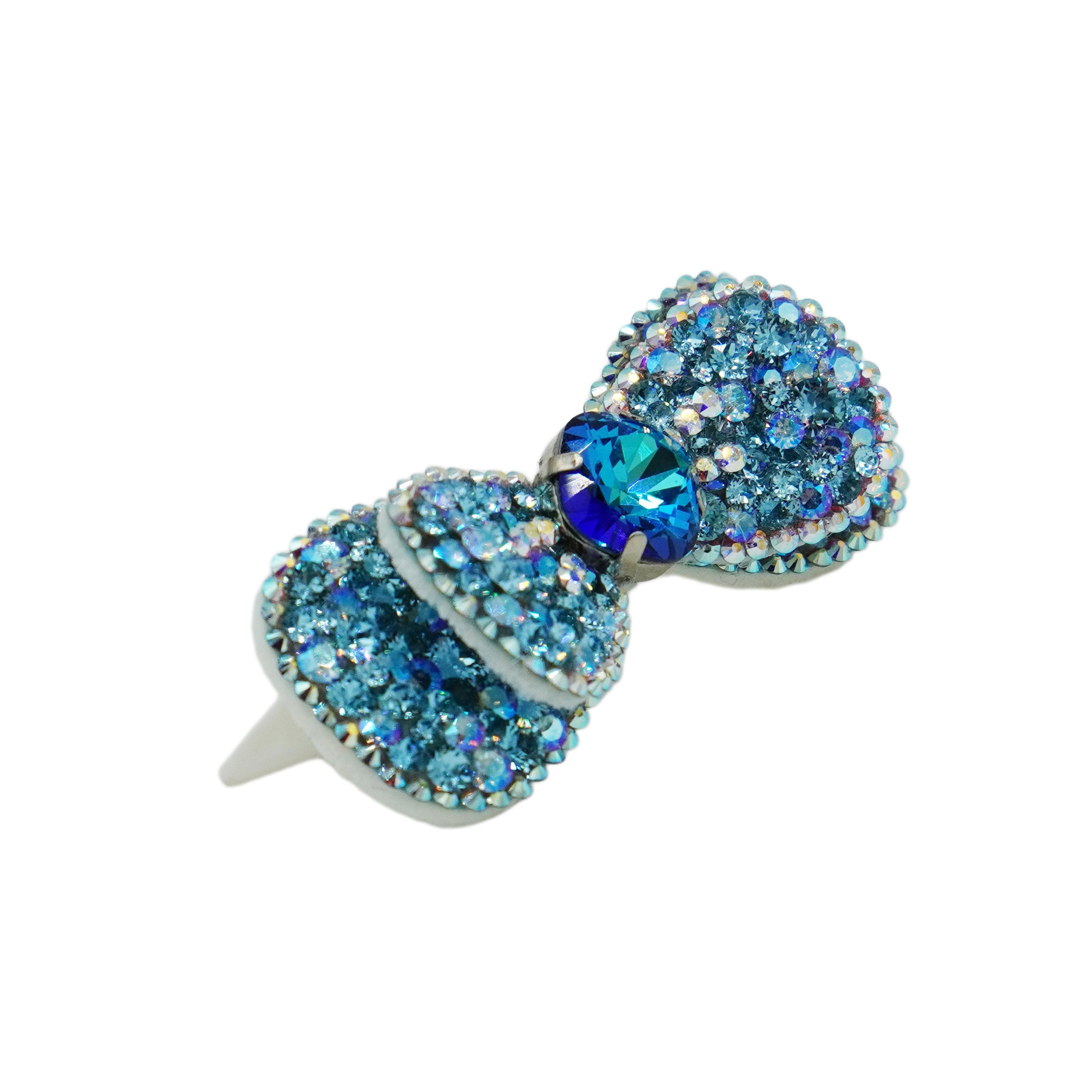 Lunapaw Double-Layer Structured Round Bow Luxury Crystal Top Clip TP21