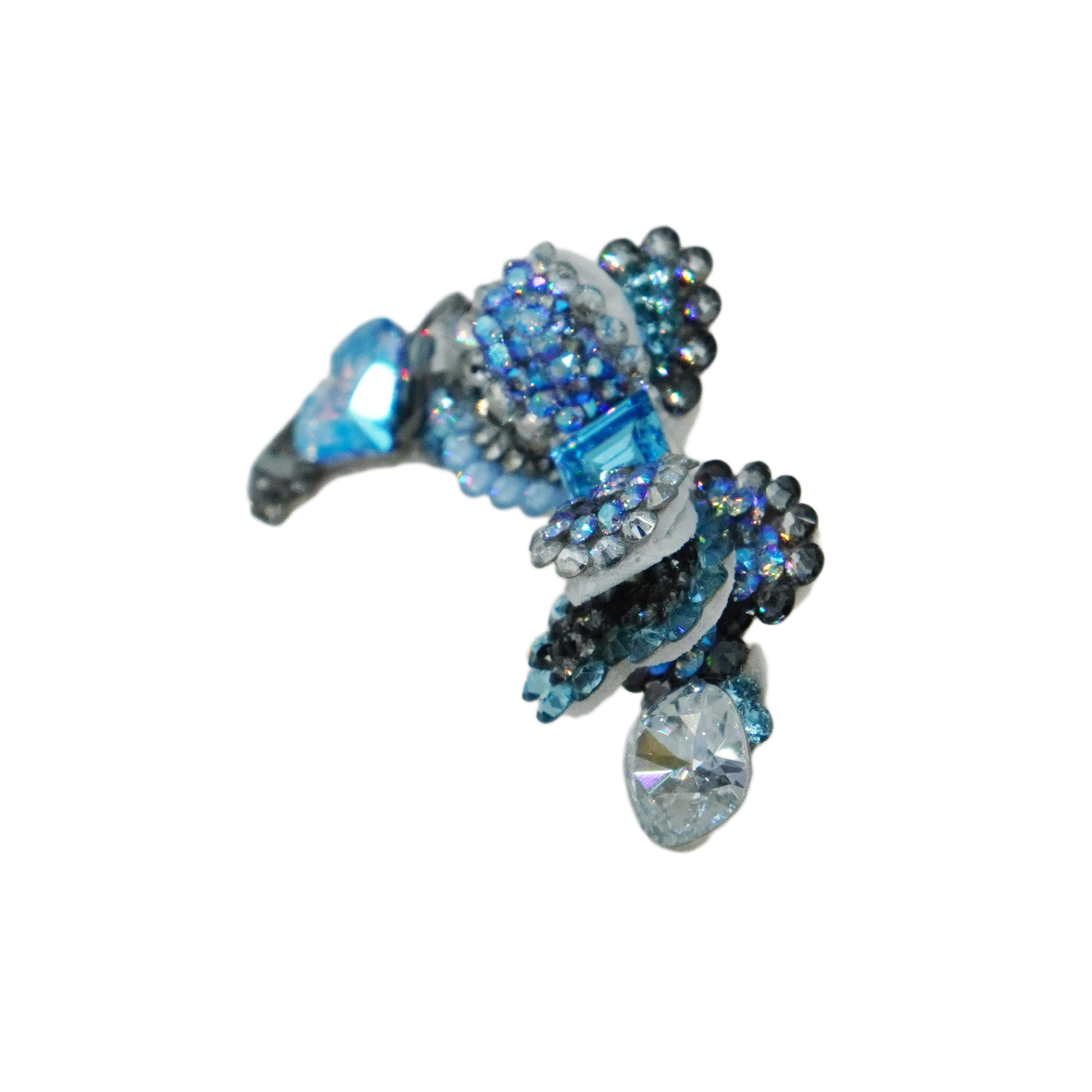 Lunapaw Structured Double-Layer Ribbon Luxury Crystal Headband HB45