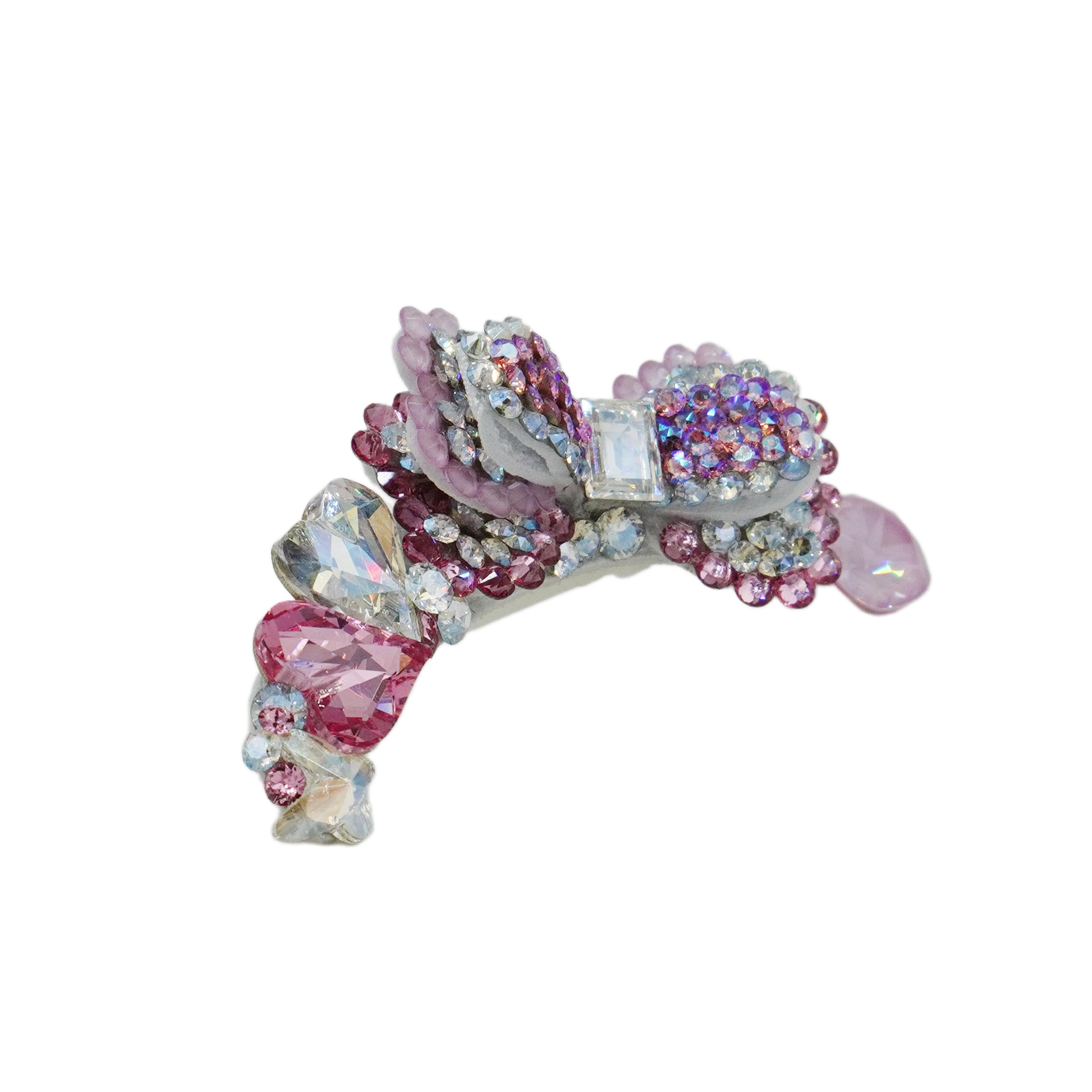 Lunapaw Structured Double-Layer Ribbon Luxury Crystal Headband HB45