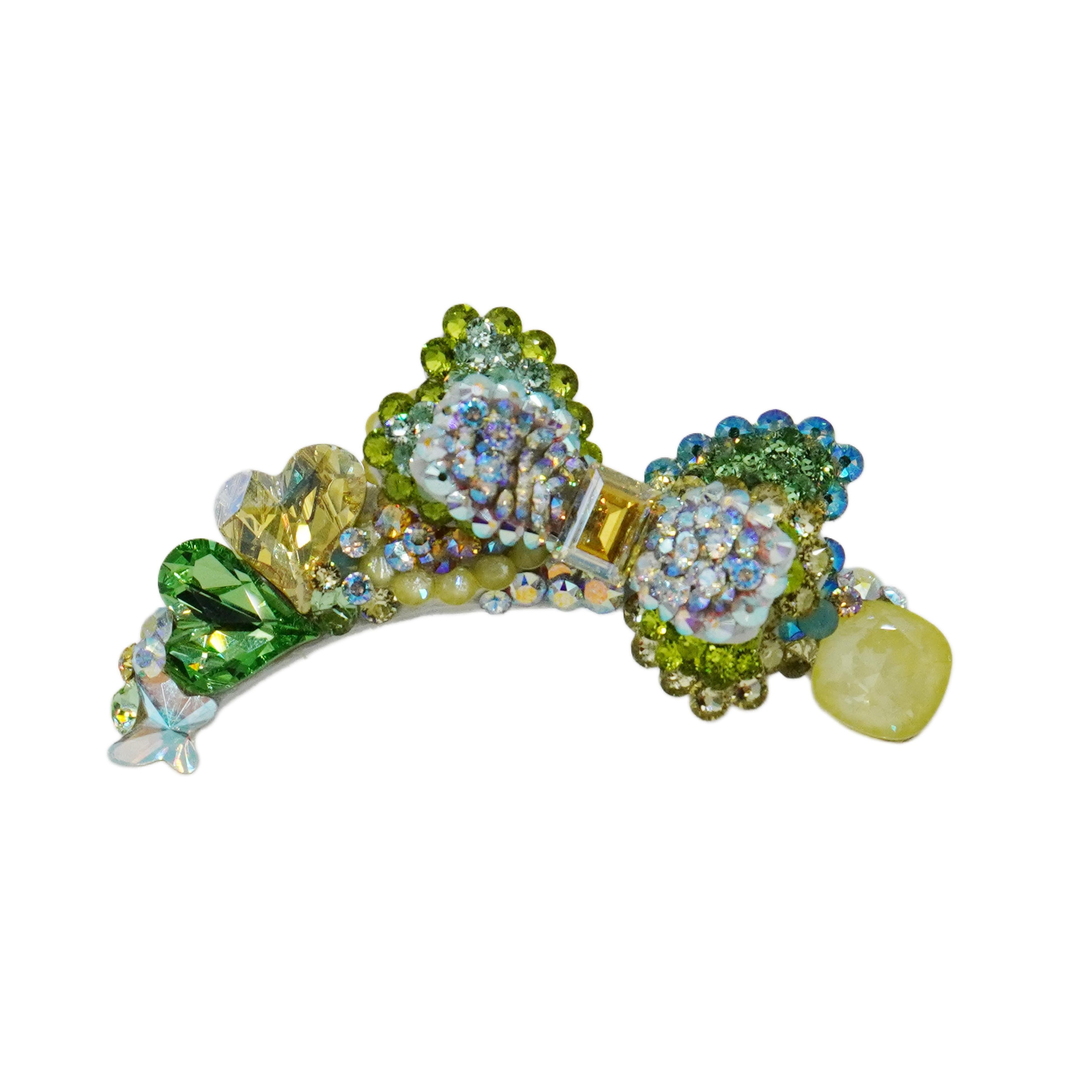 Lunapaw Structured Double-Layer Ribbon Luxury Crystal Headband HB45