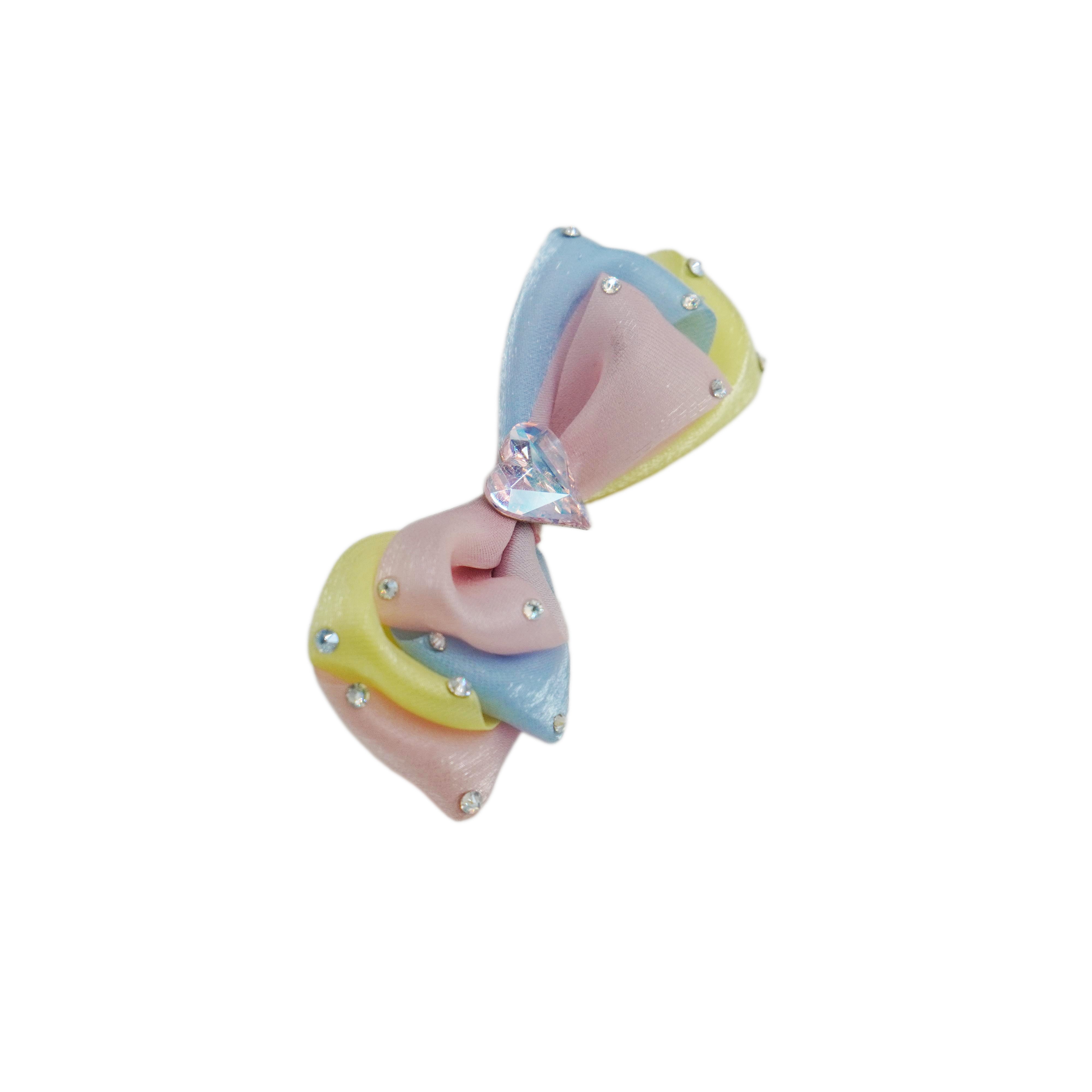 Lunapaw Sweet Candy-Tone Ribbon Bow Fabric Top Clip TP2019