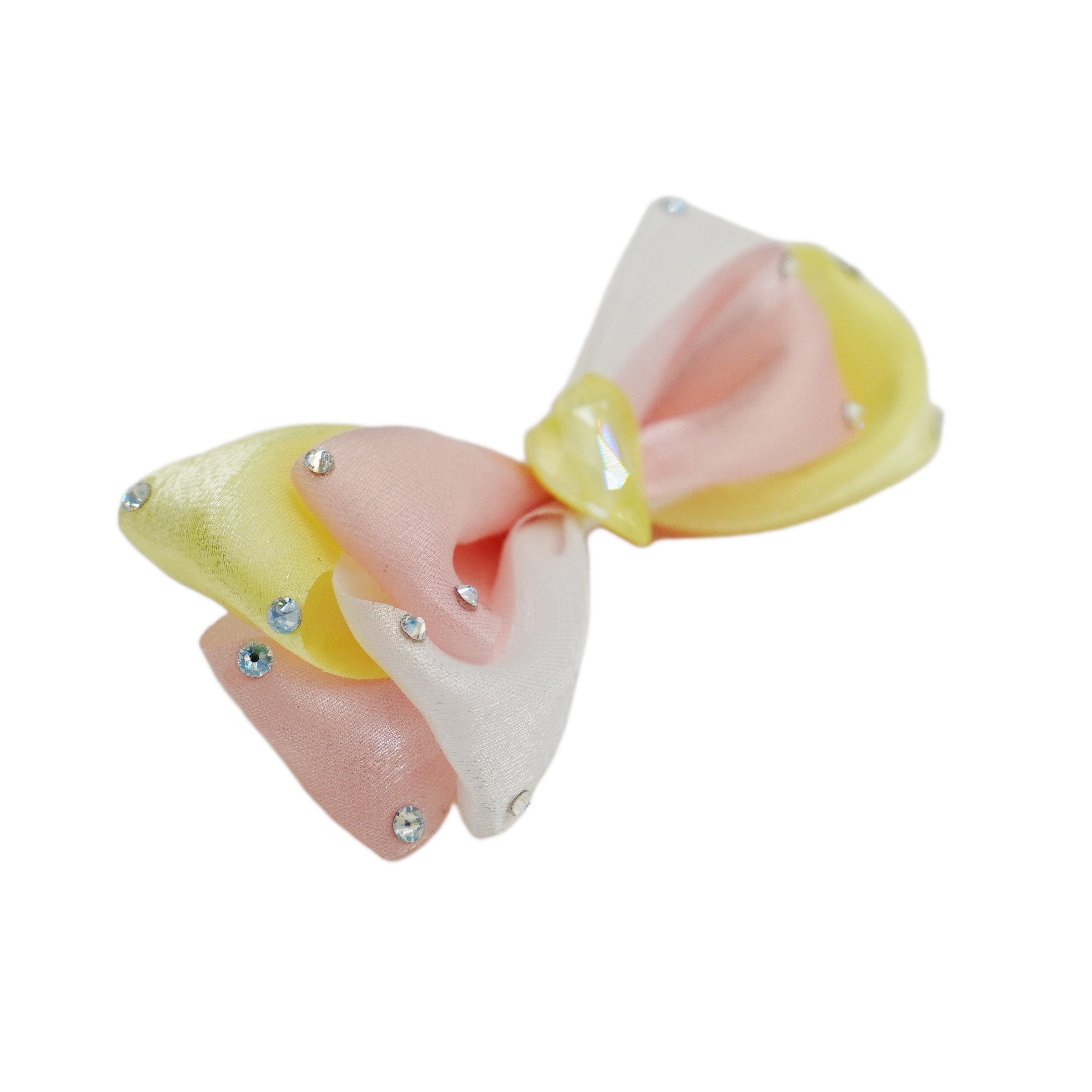 Lunapaw Sweet Candy-Tone Ribbon Bow Fabric Top Clip TP2019