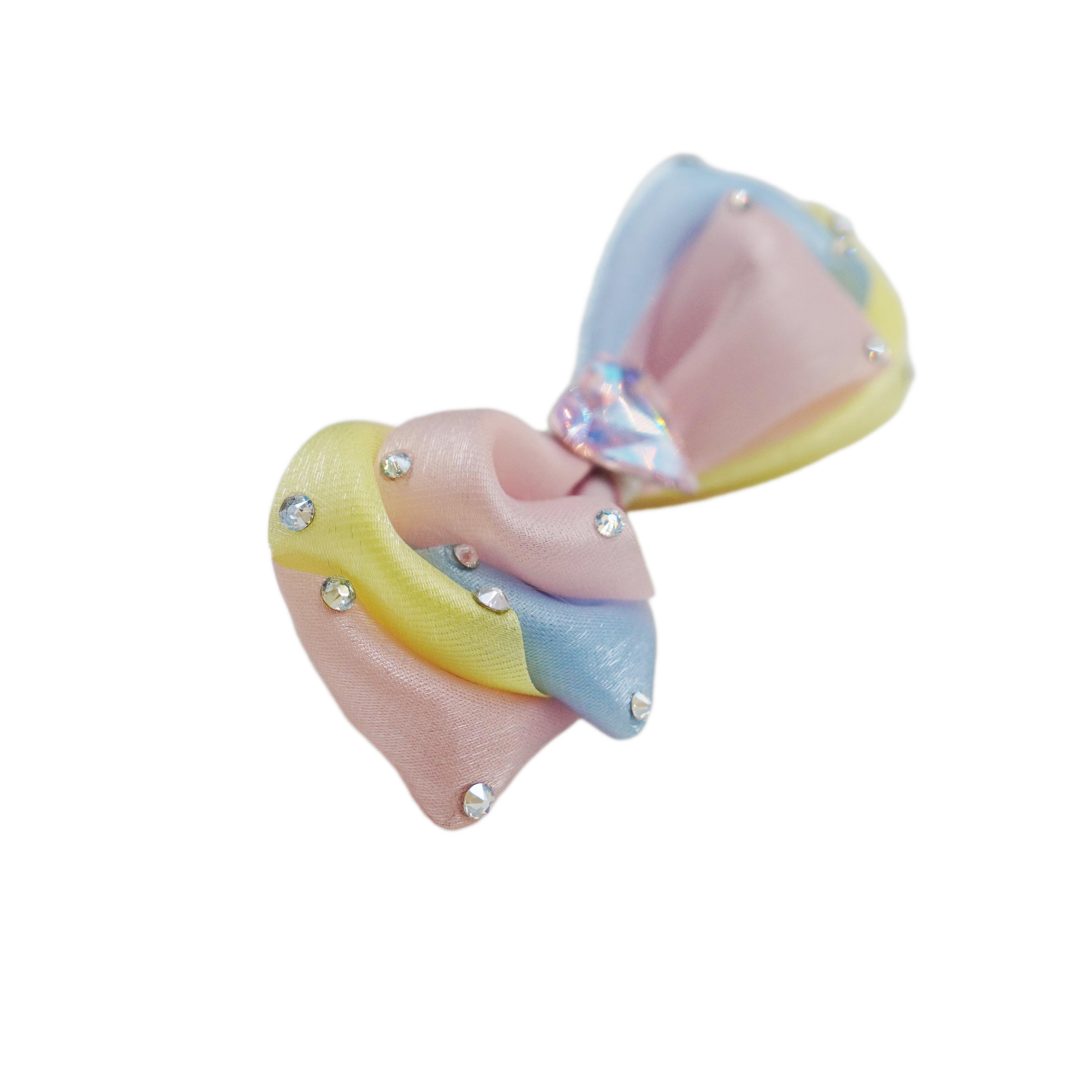 Lunapaw Sweet Candy-Tone Ribbon Bow Fabric Top Clip TP2019