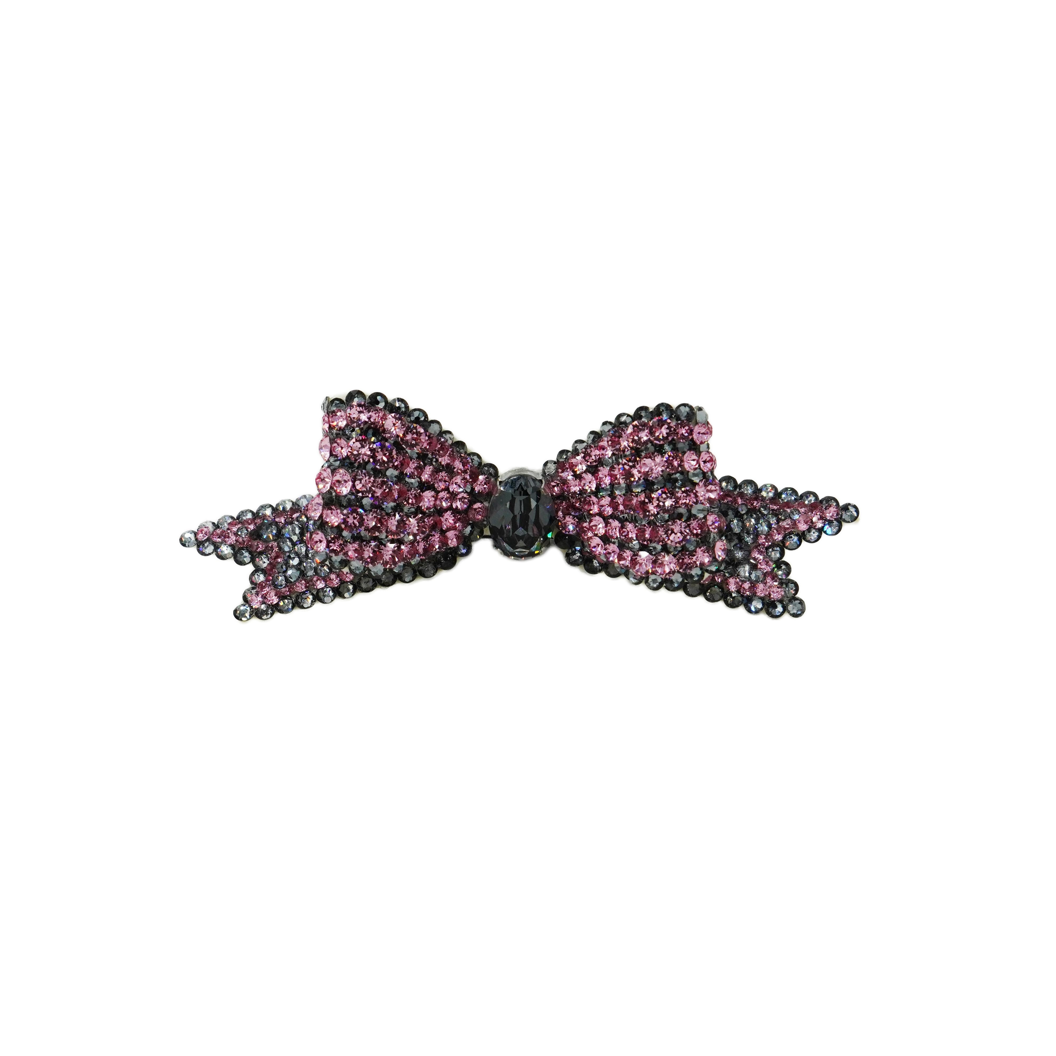 Lunapaw 3D Structured Double-Layer Ribbon Bow Luxe Crystal Top Clip TP11