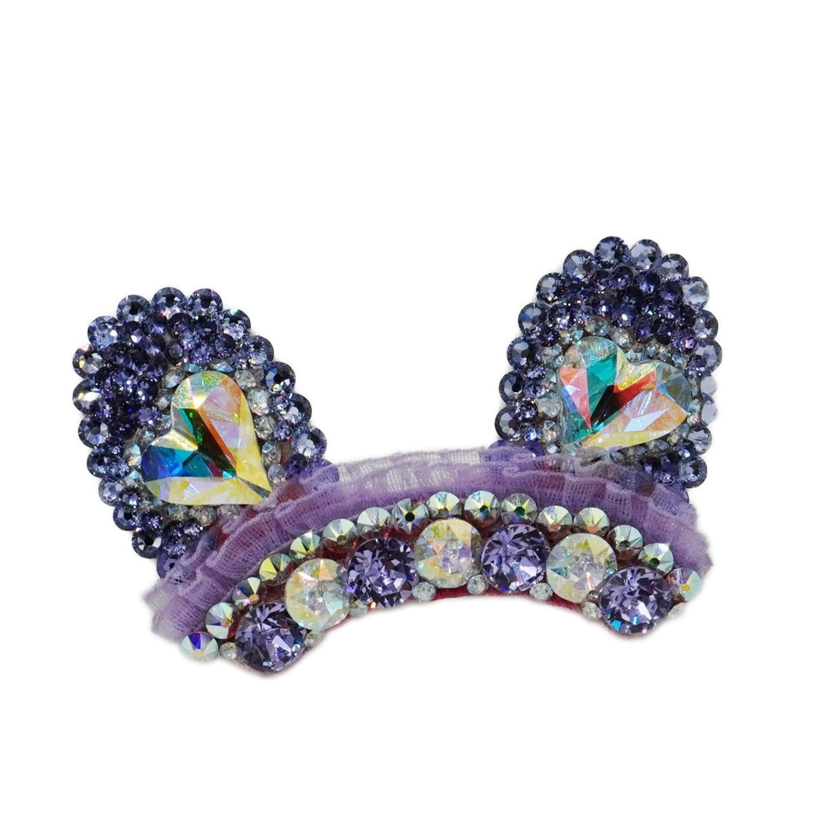 Lunapaw Bunny Ear Structured Luxury Crystal Headband HB20