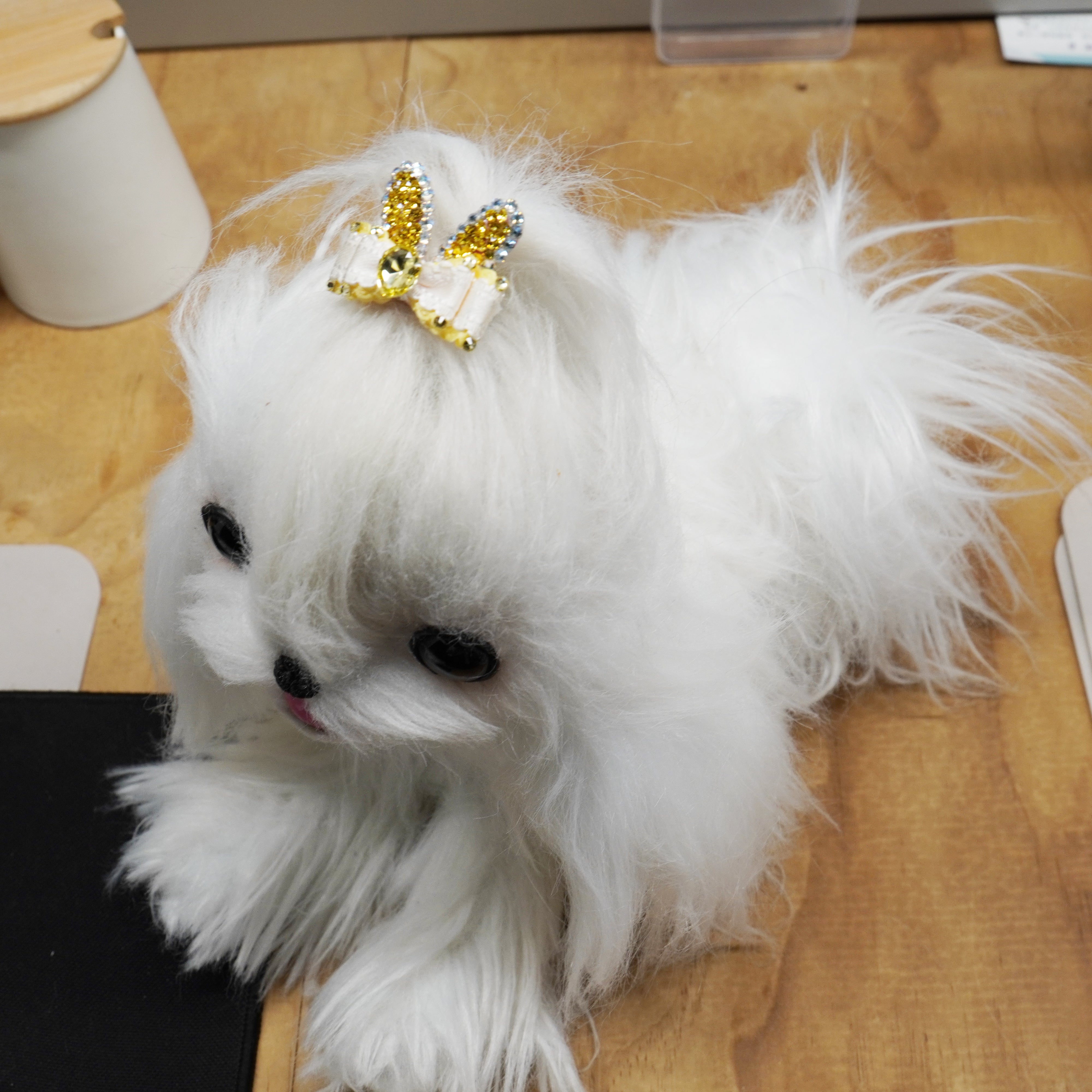 Lunapaw Bunny Ears Luxury Crystal & Fabric Bow Top Clip TP2021