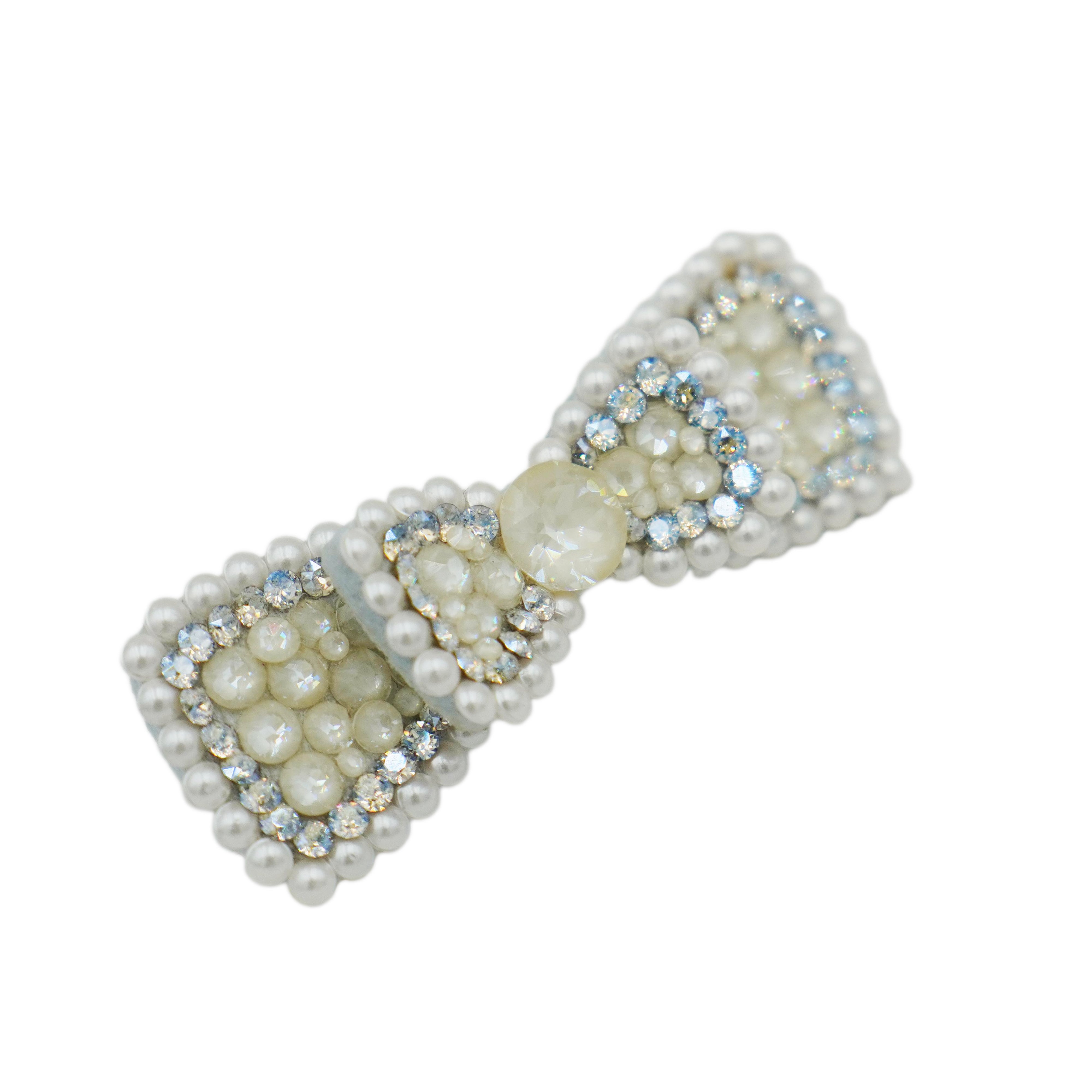 Lunapaw Candy Mocha Mother & Daughter Double-Layer Bow Luxury Crystal Top Clip TP18