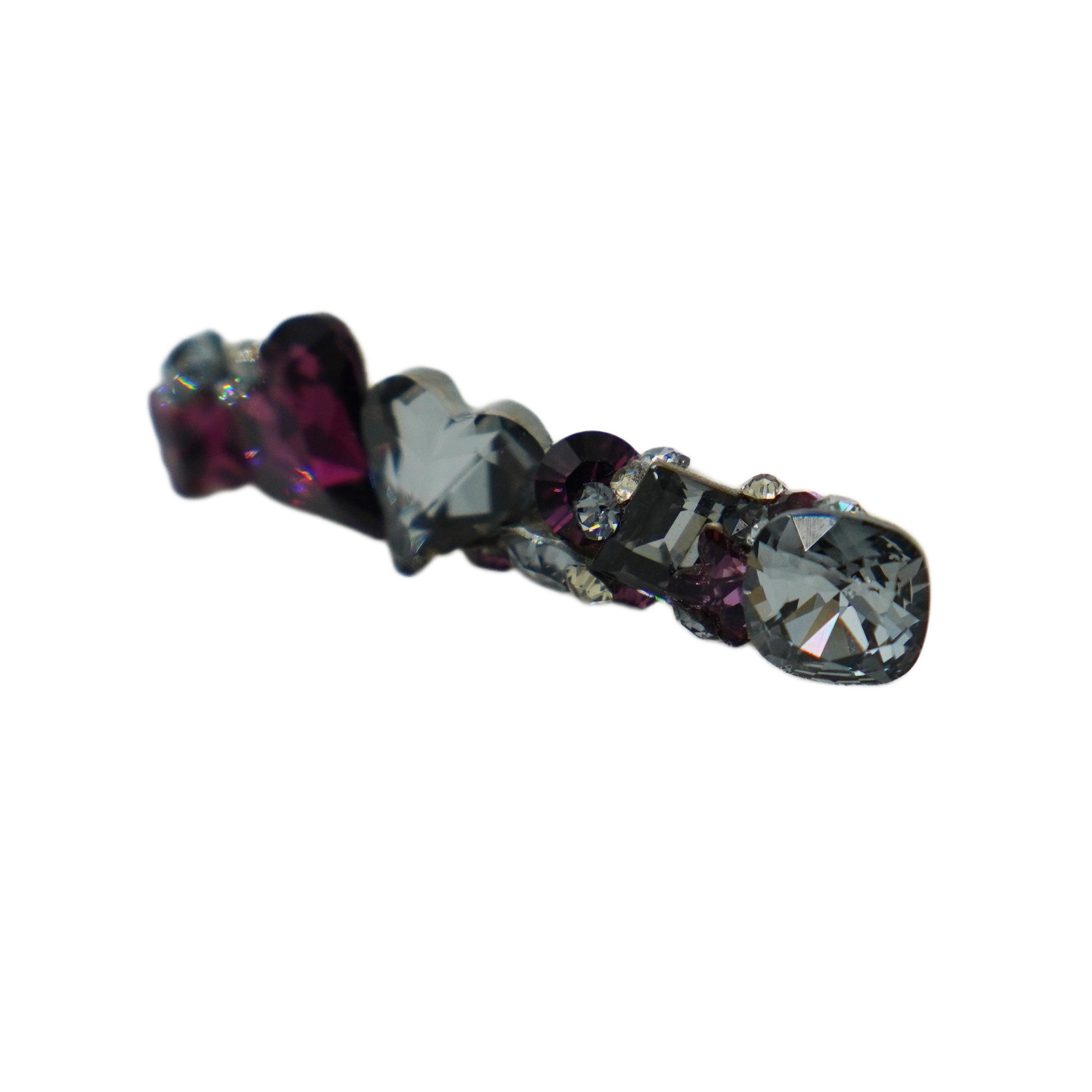 Lunapaw Double Heart Bar Luxury Crystal Top Clip TP36