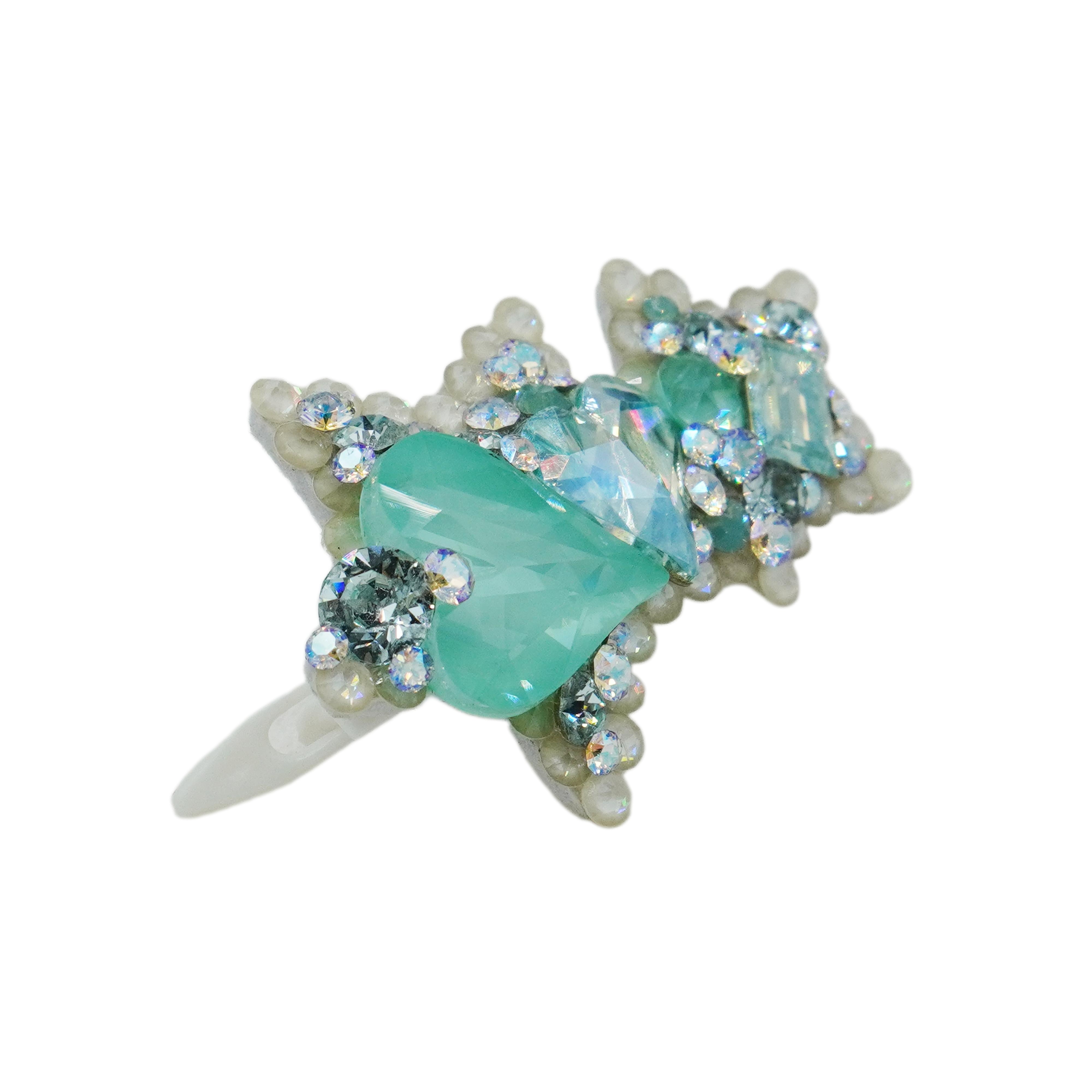 Lunapaw Double Star & Double Heart Luxury Crystal Top Clip TP20