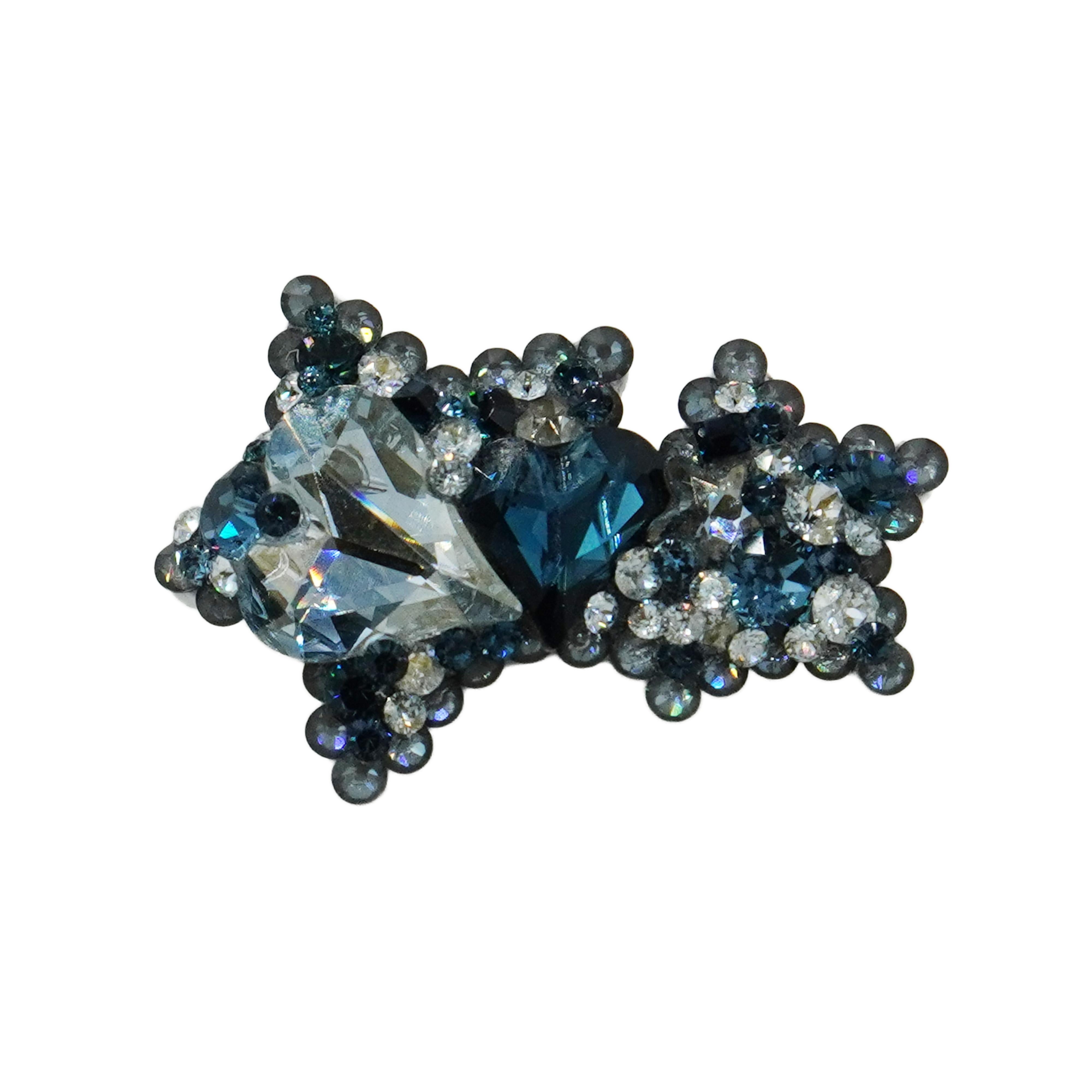 Lunapaw Double Star & Double Heart Luxury Crystal Top Clip TP20