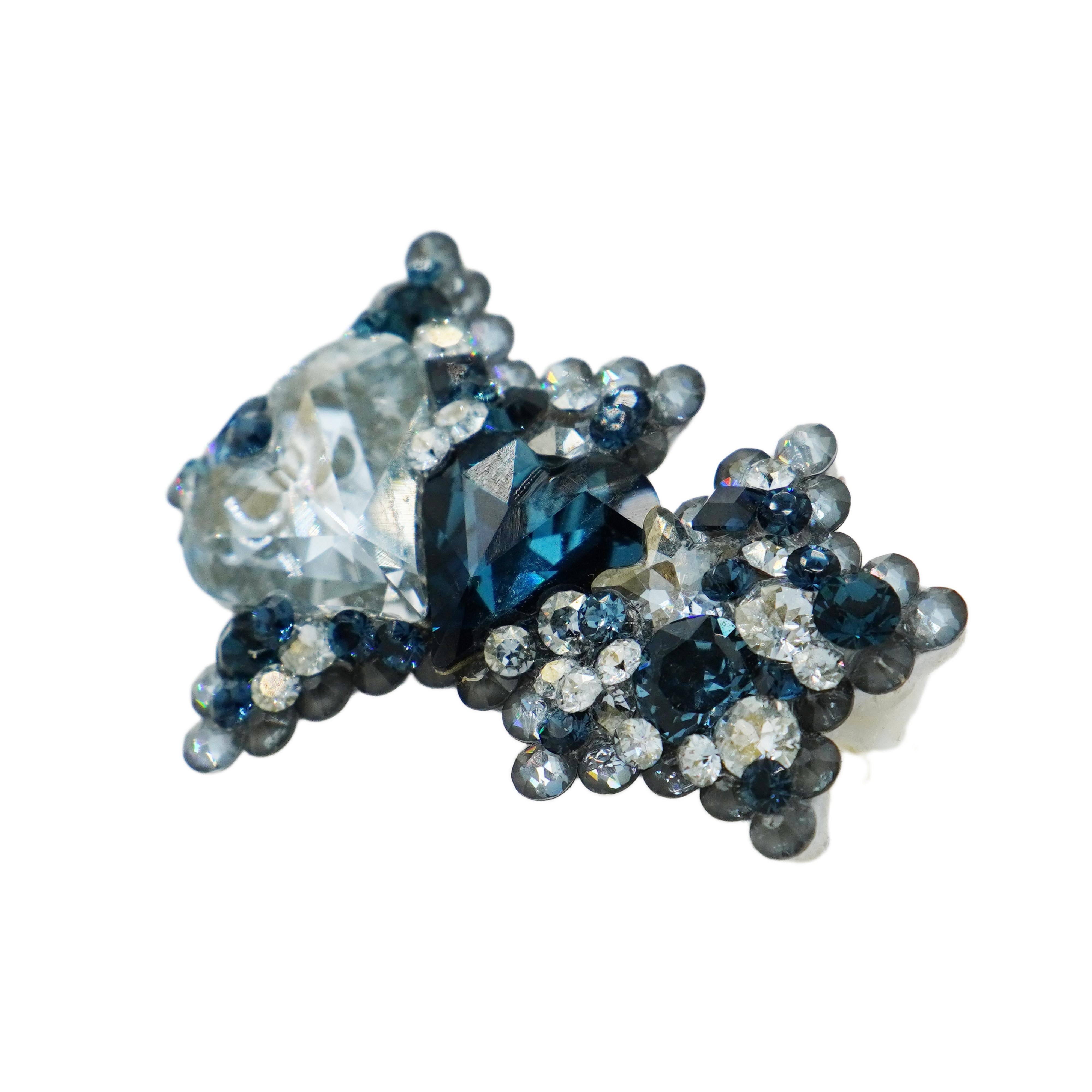 Lunapaw Double Star & Double Heart Luxury Crystal Top Clip TP20