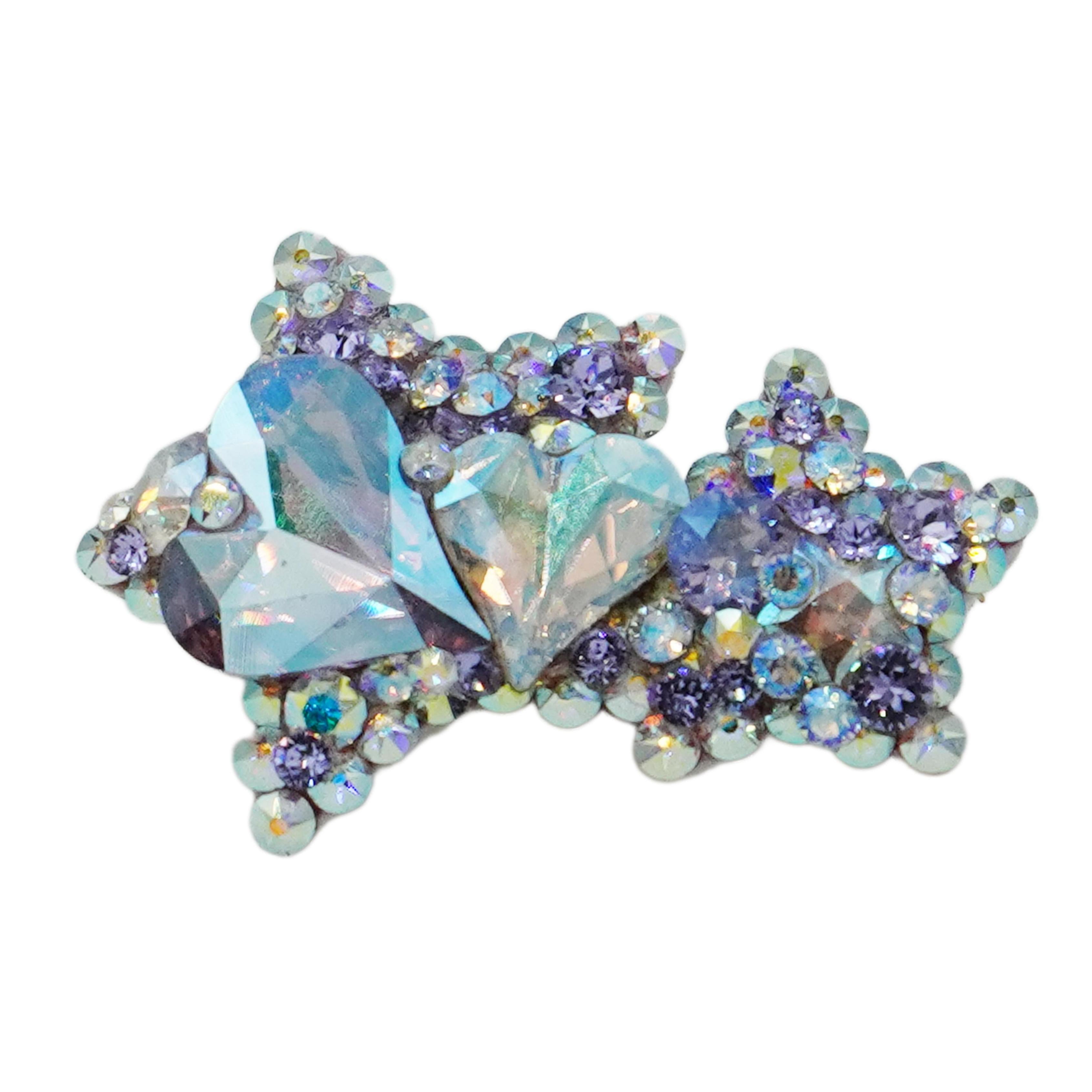 Lunapaw Double Star & Double Heart Luxury Crystal Top Clip TP20