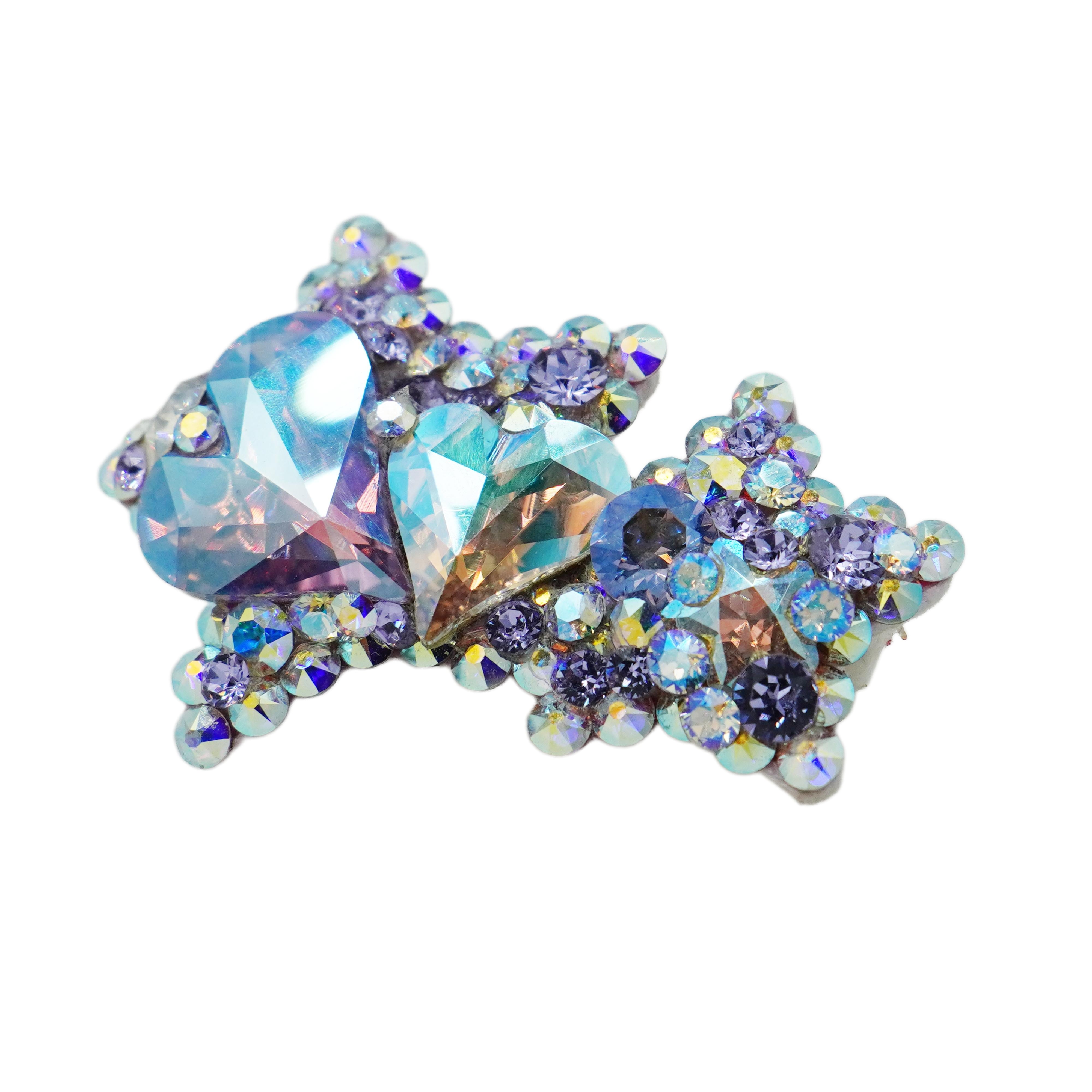 Lunapaw Double Star & Double Heart Luxury Crystal Top Clip TP20