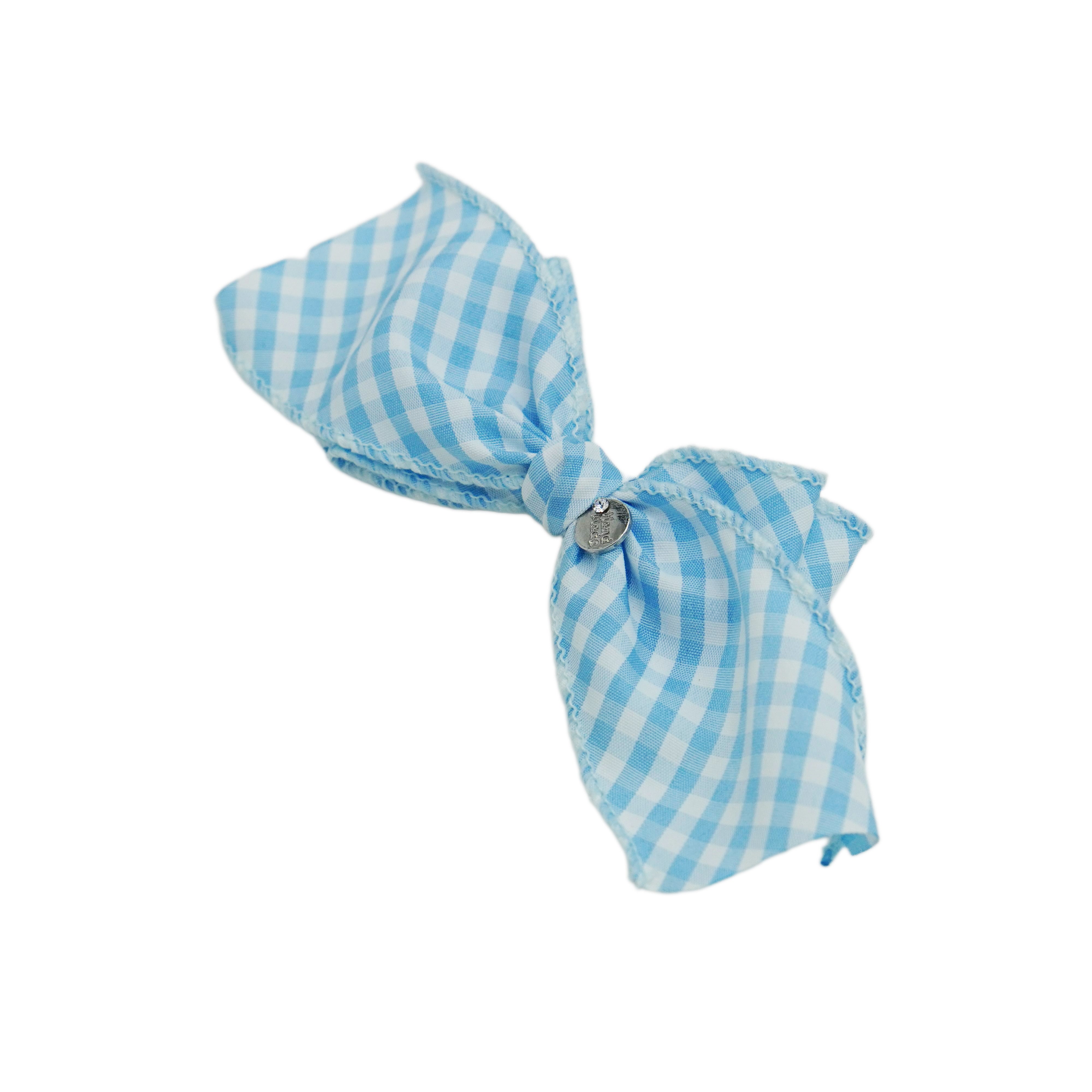 Lunapaw Fresh Candy Gingham – Airy Flutter Bow Fabric Top Clip TP2017