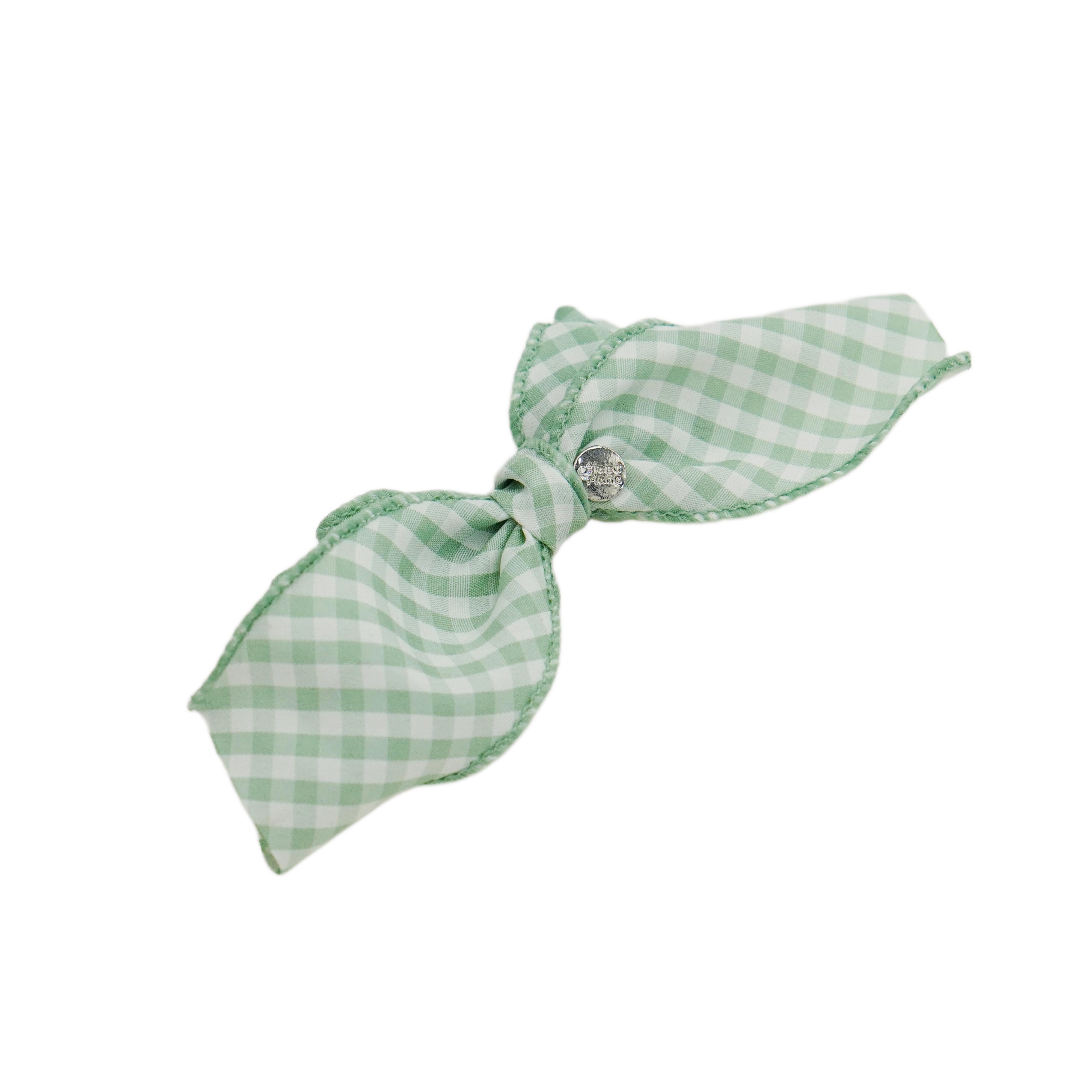 Lunapaw Fresh Candy Gingham – Airy Flutter Bow Fabric Top Clip TP2017