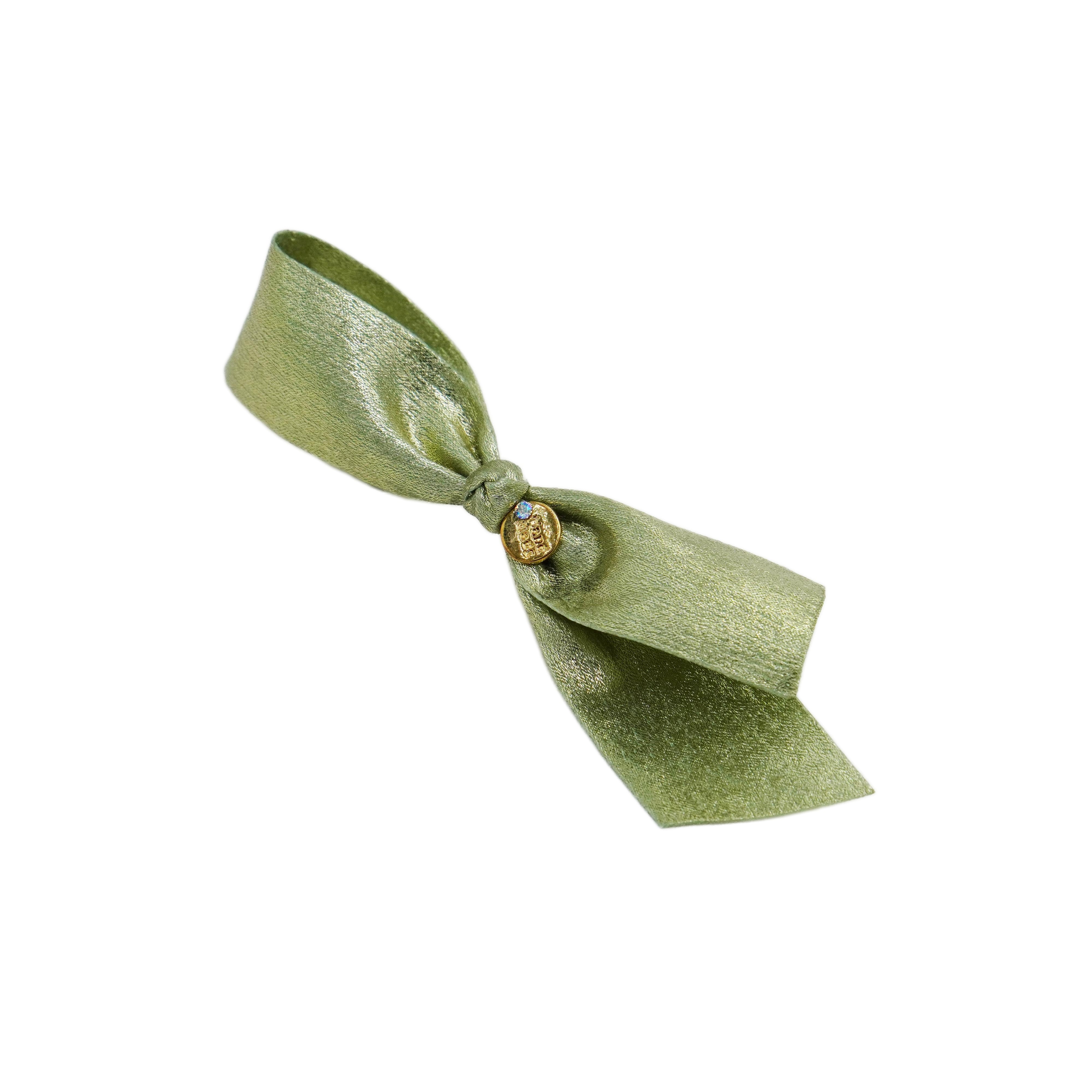 Lunapaw Gold & Silver Foil-Coated Ribbon Streamer Bow Fabric Top Clip TP2020