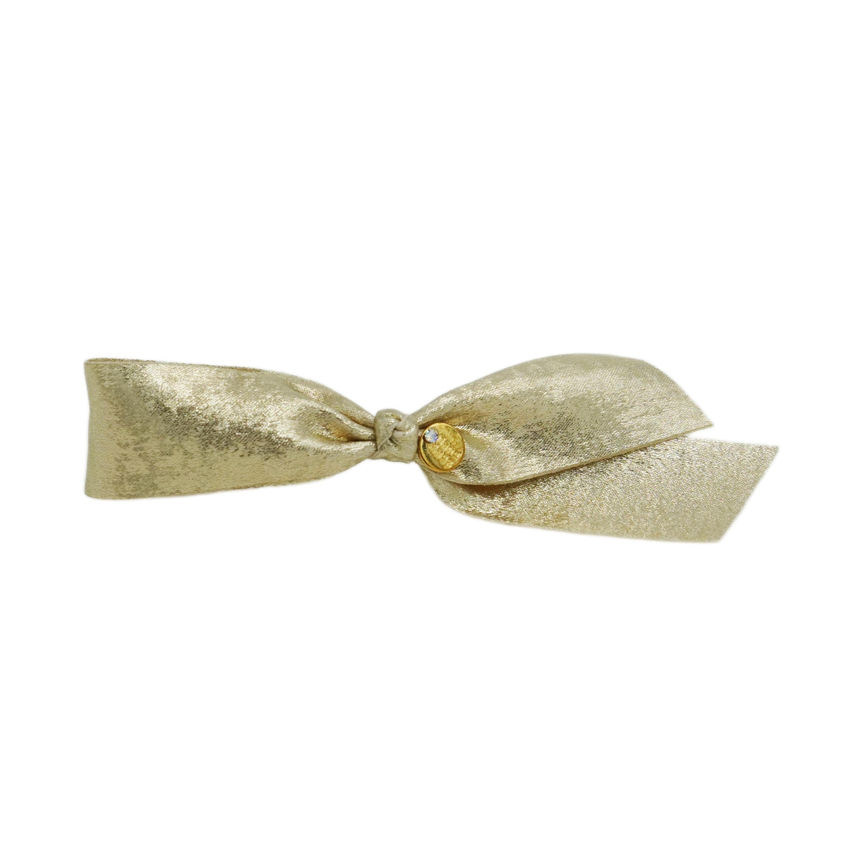 Lunapaw Gold & Silver Foil-Coated Ribbon Streamer Bow Fabric Top Clip TP2020